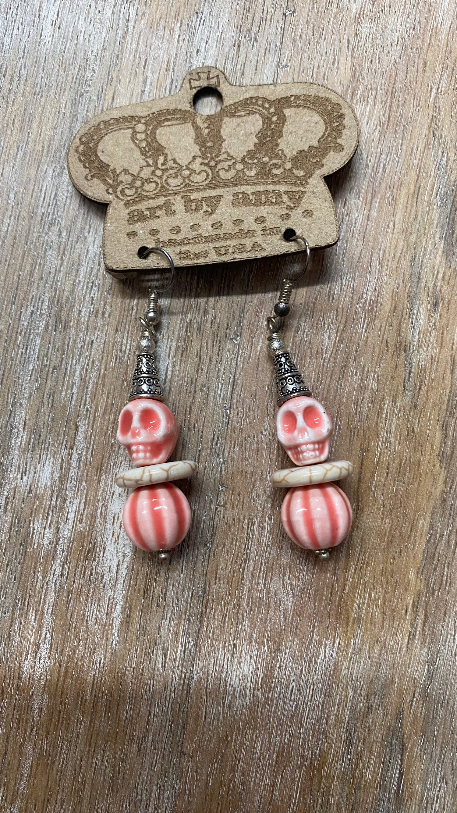 Pink Skull Earrings