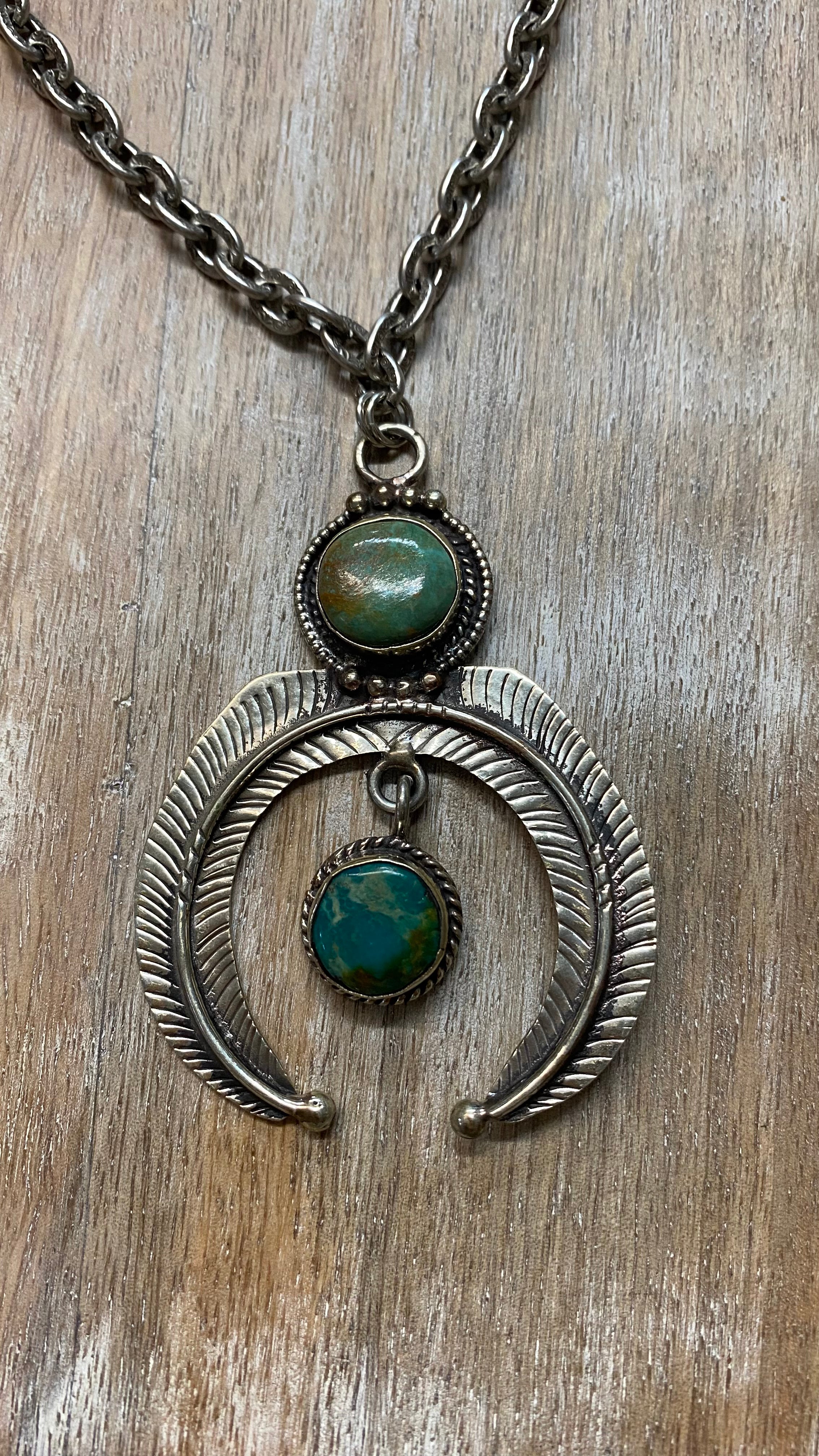 Crescent Turquoise Drop Necklace