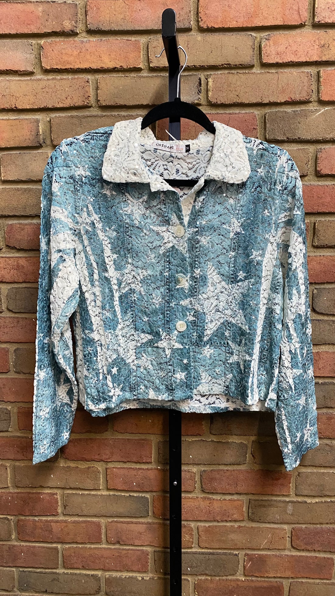 Sequin and Lace Crop Jacket 