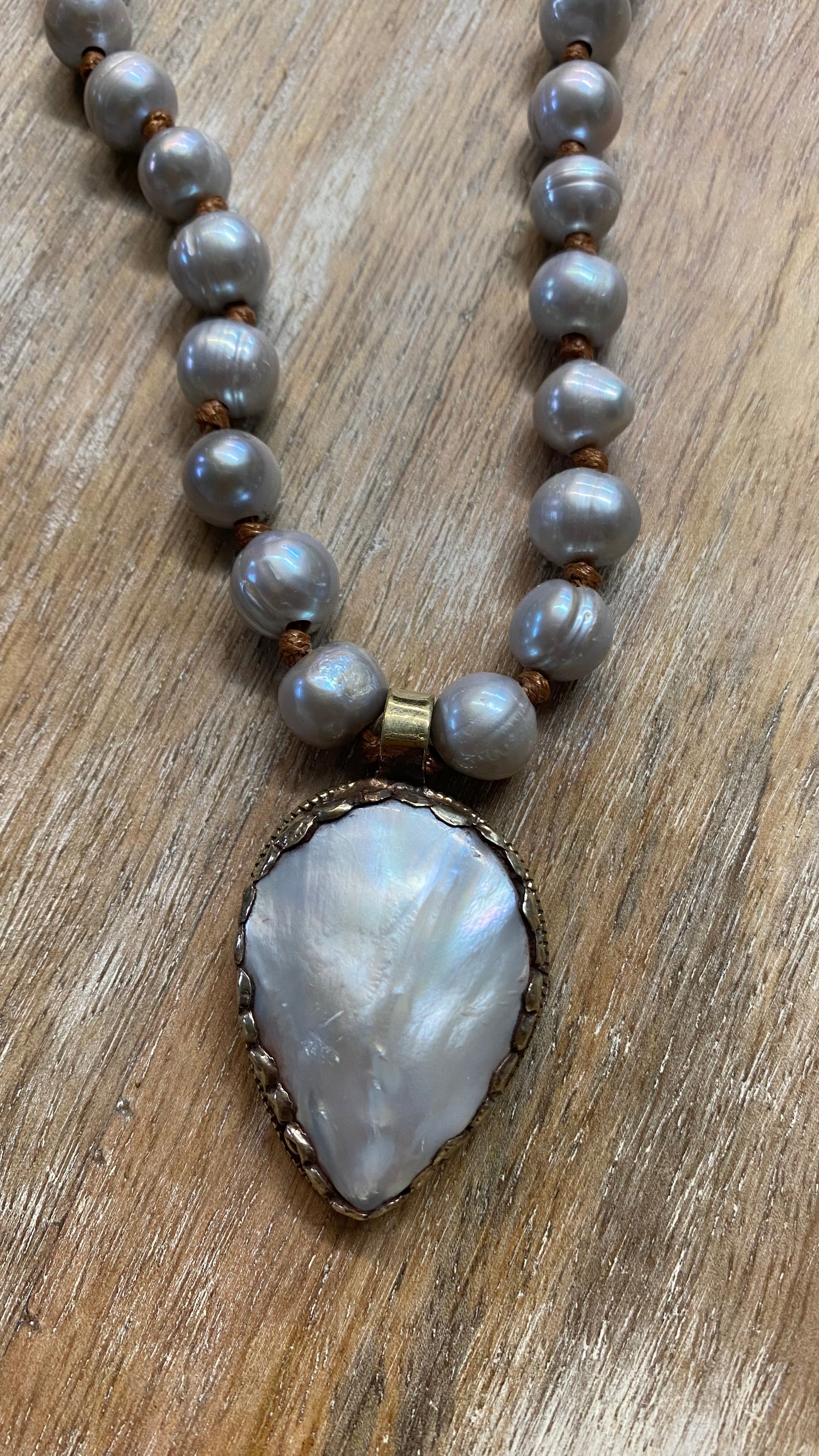 Mother of Pearl Teardrop Necklace