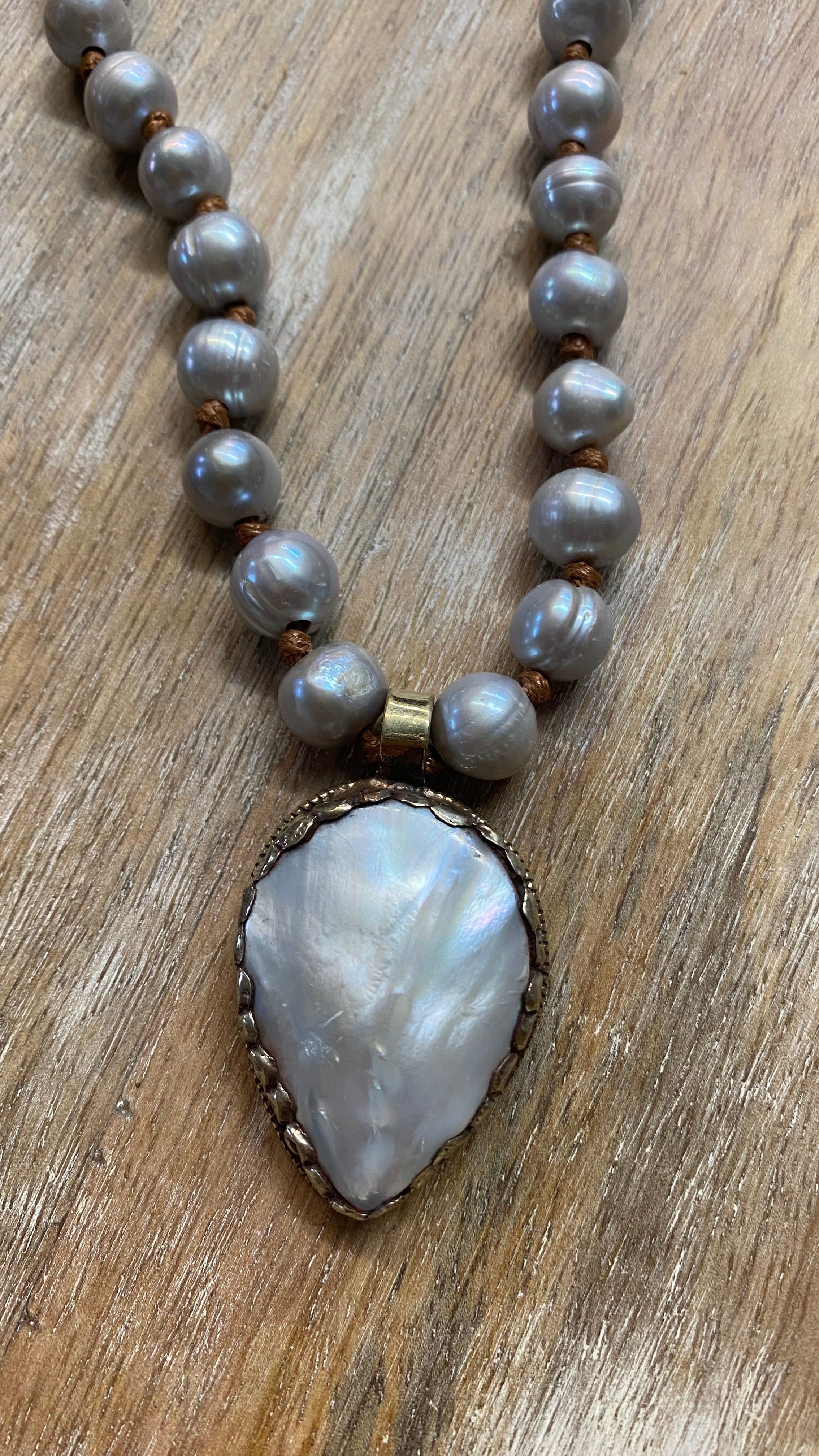 Mother of Pearl Teardrop Necklace