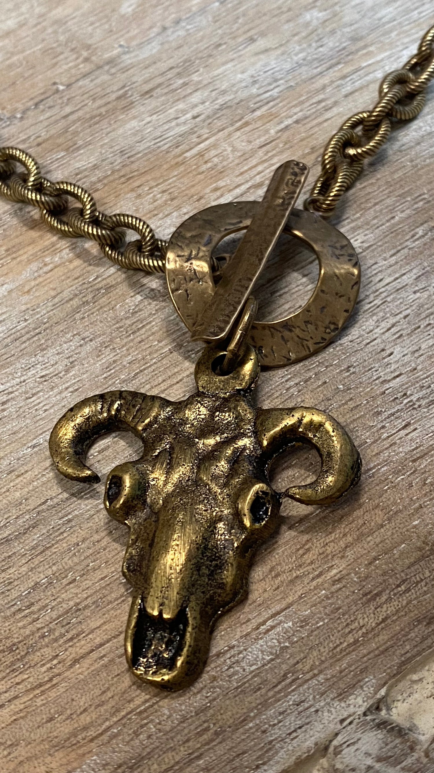 OFK Brass Longhorn Necklace N074