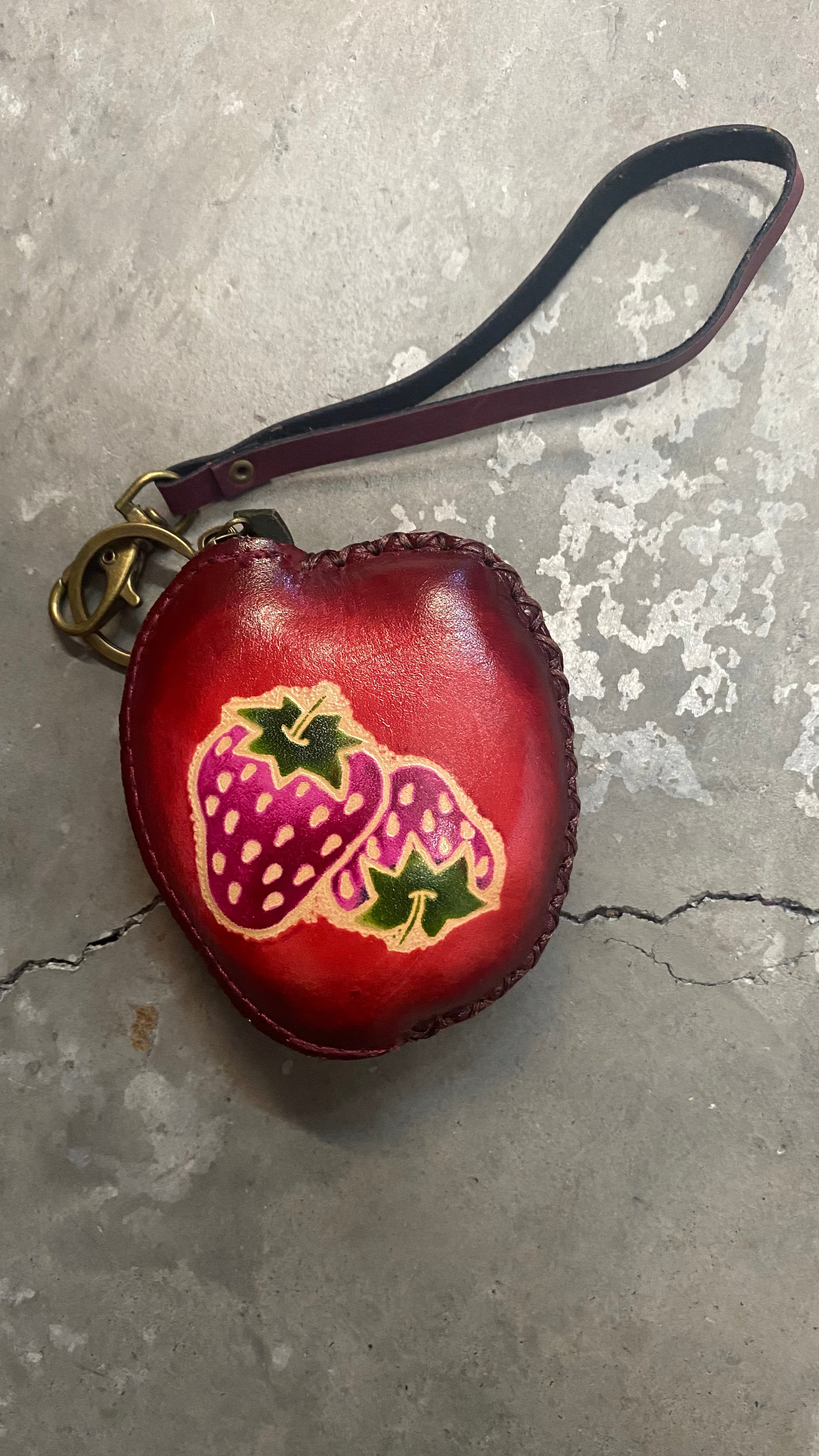 Strawberry Coin Purse Wristlet 