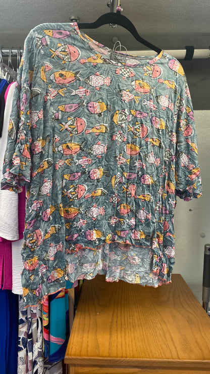 Fish Crinkle Short Top