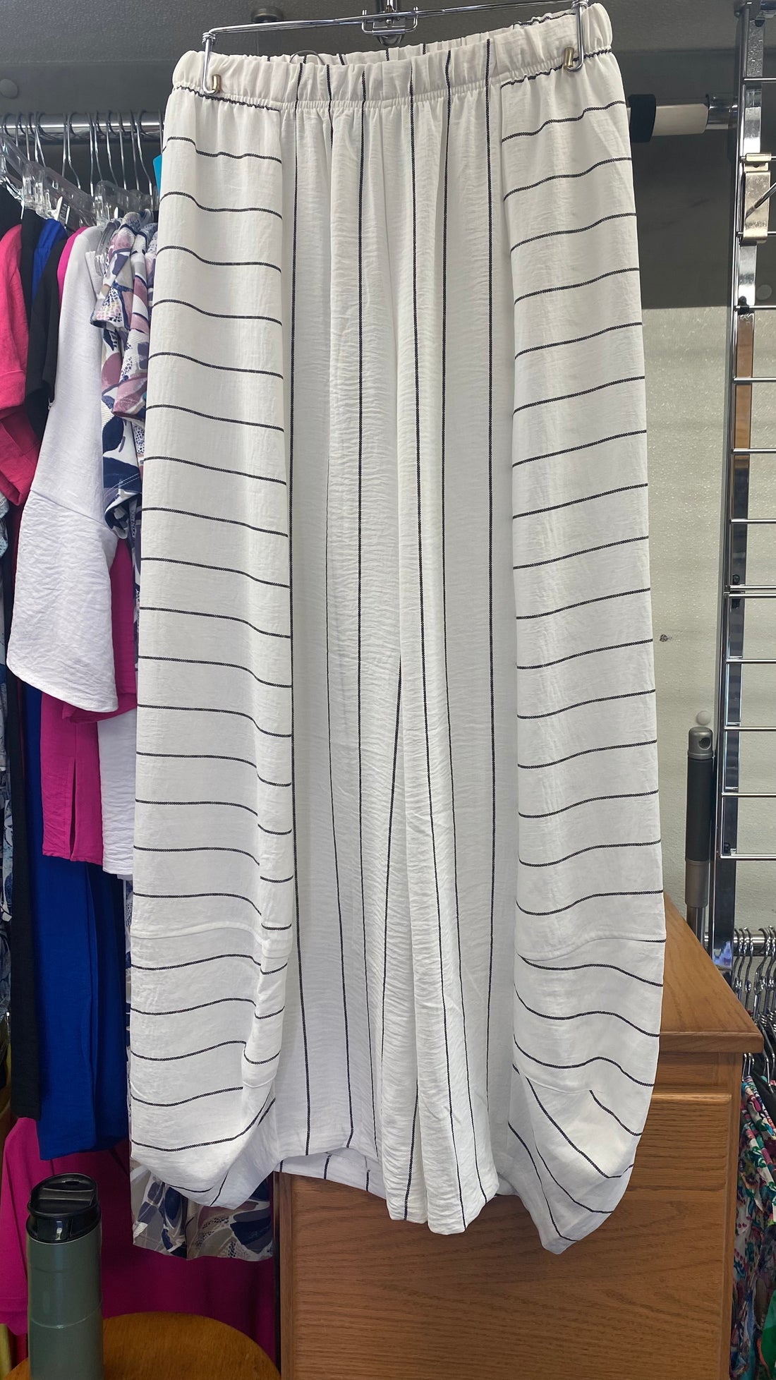 White and Black Stripe Pant 