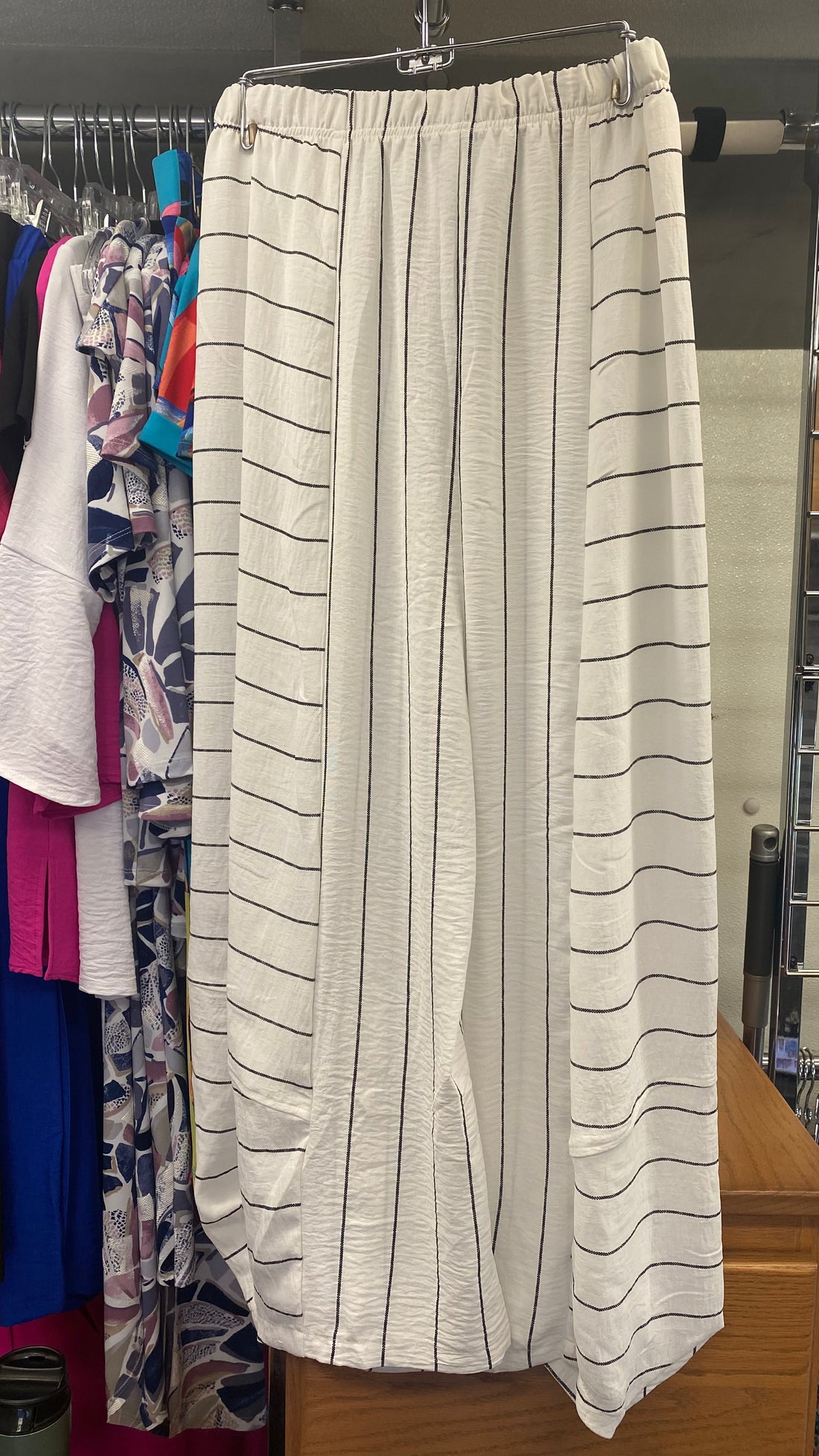 White and Black Stripe Pant 