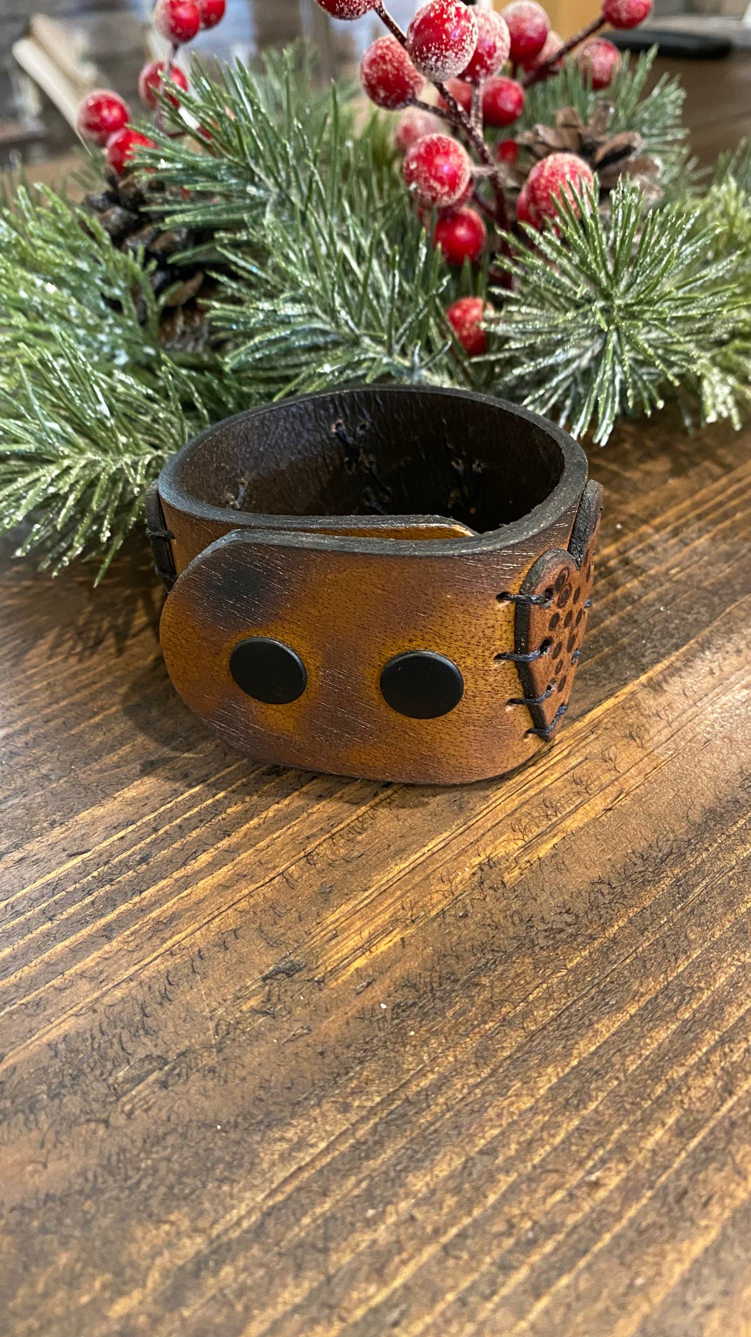 Leather Heart Cuff