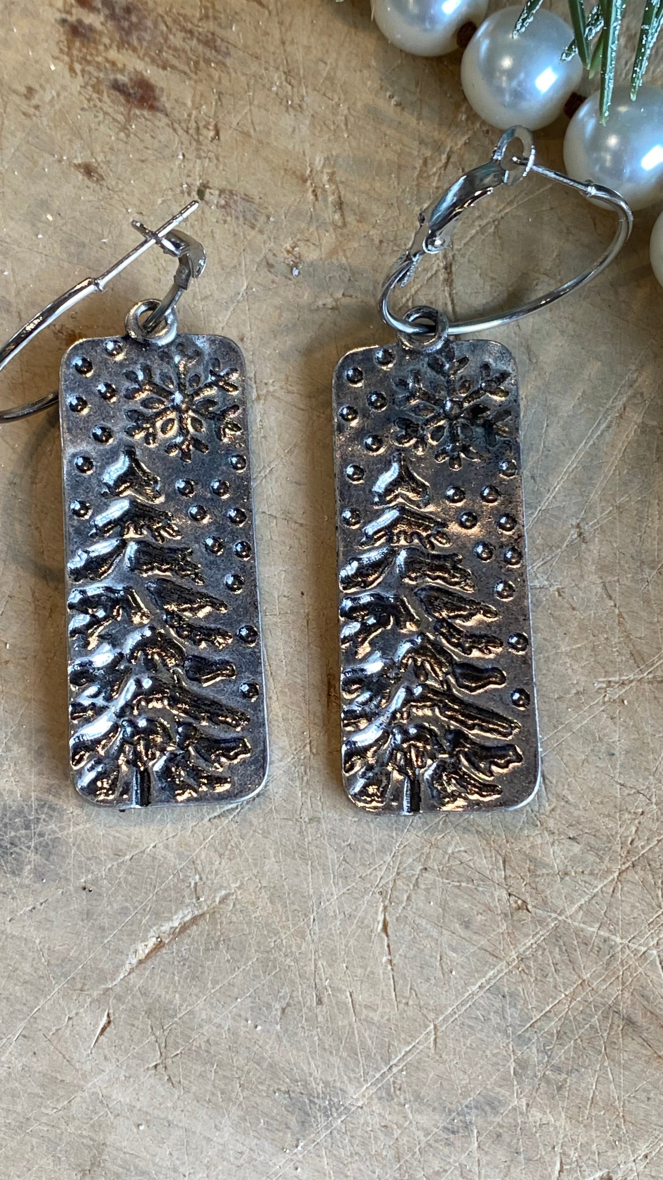 Black Christmas Tree Earrings