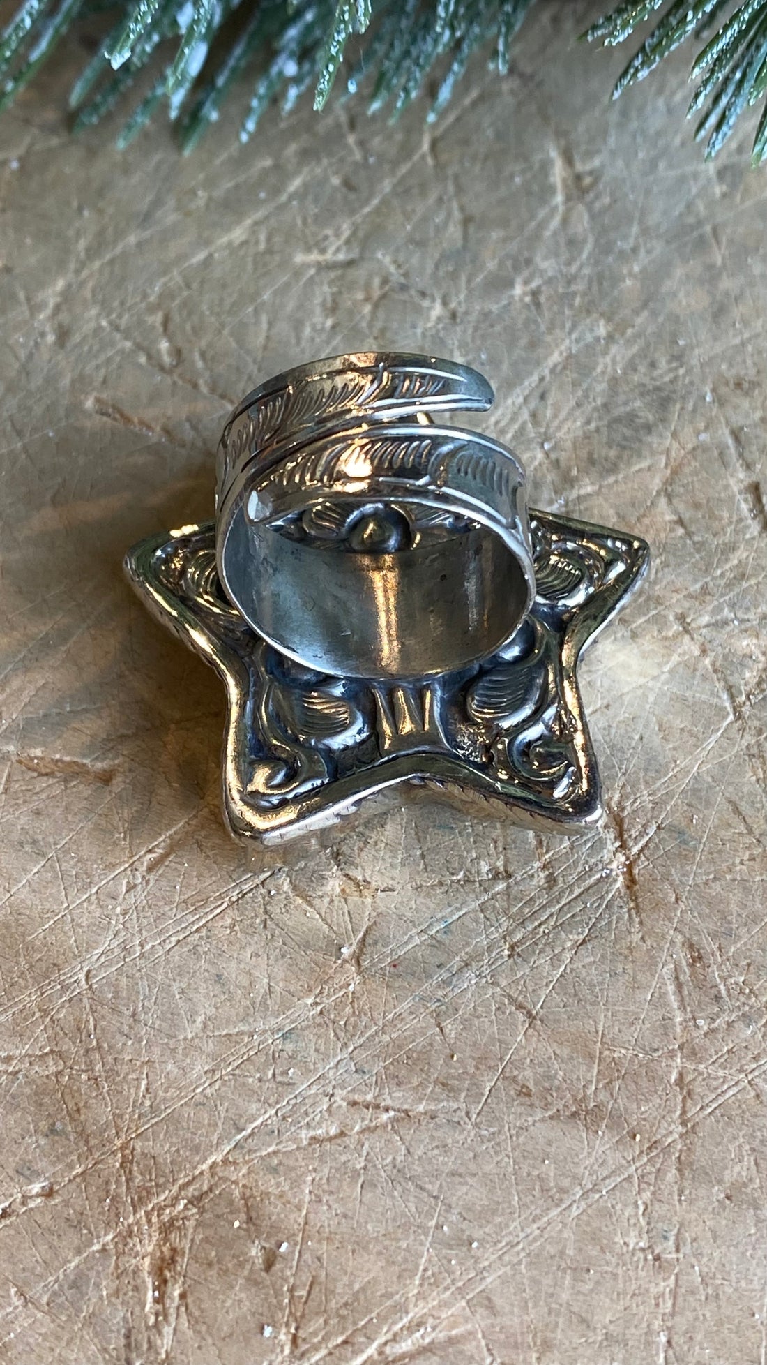 Carved Bone Small Star Ring