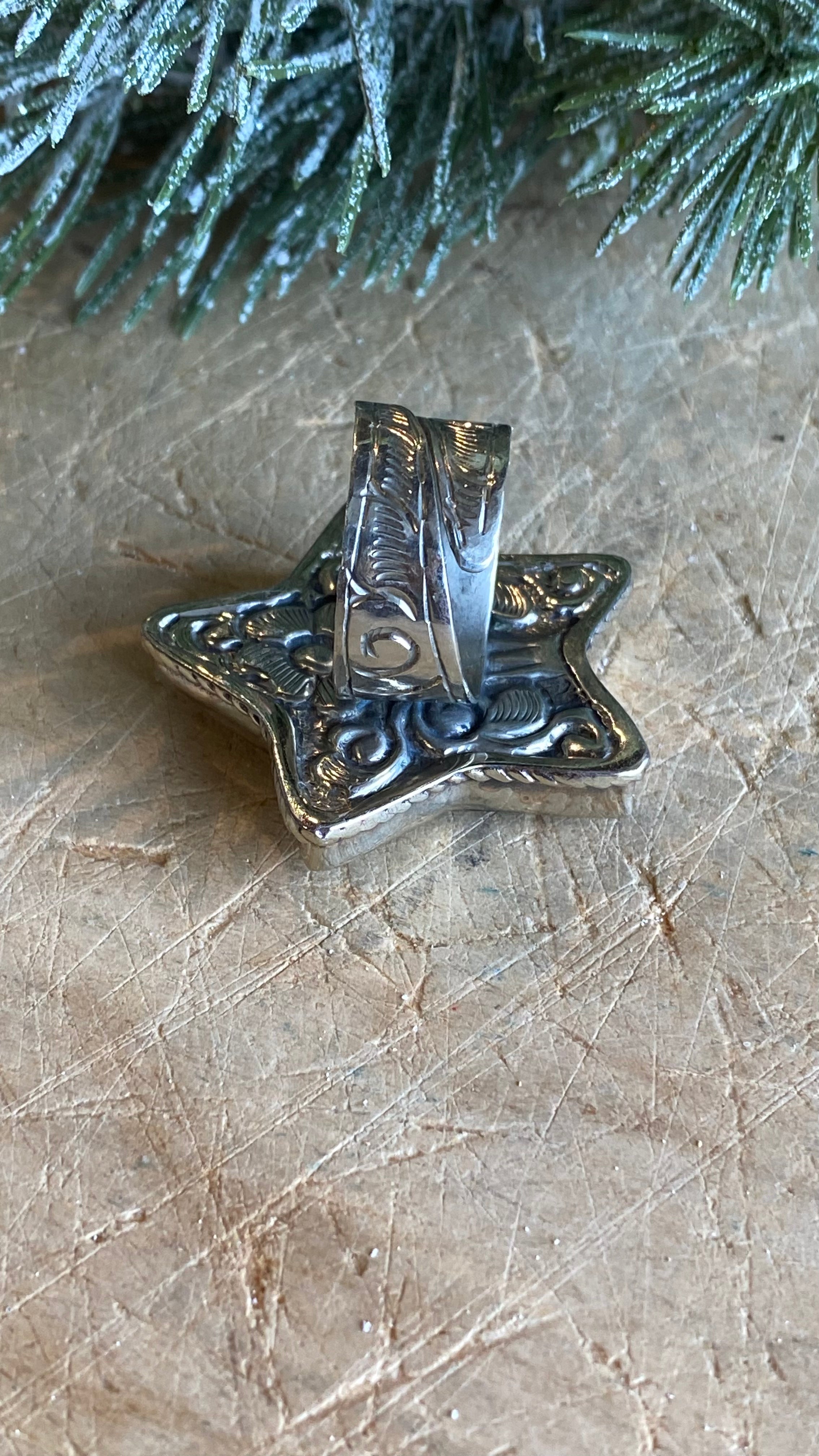 Carved Bone Small Star Ring