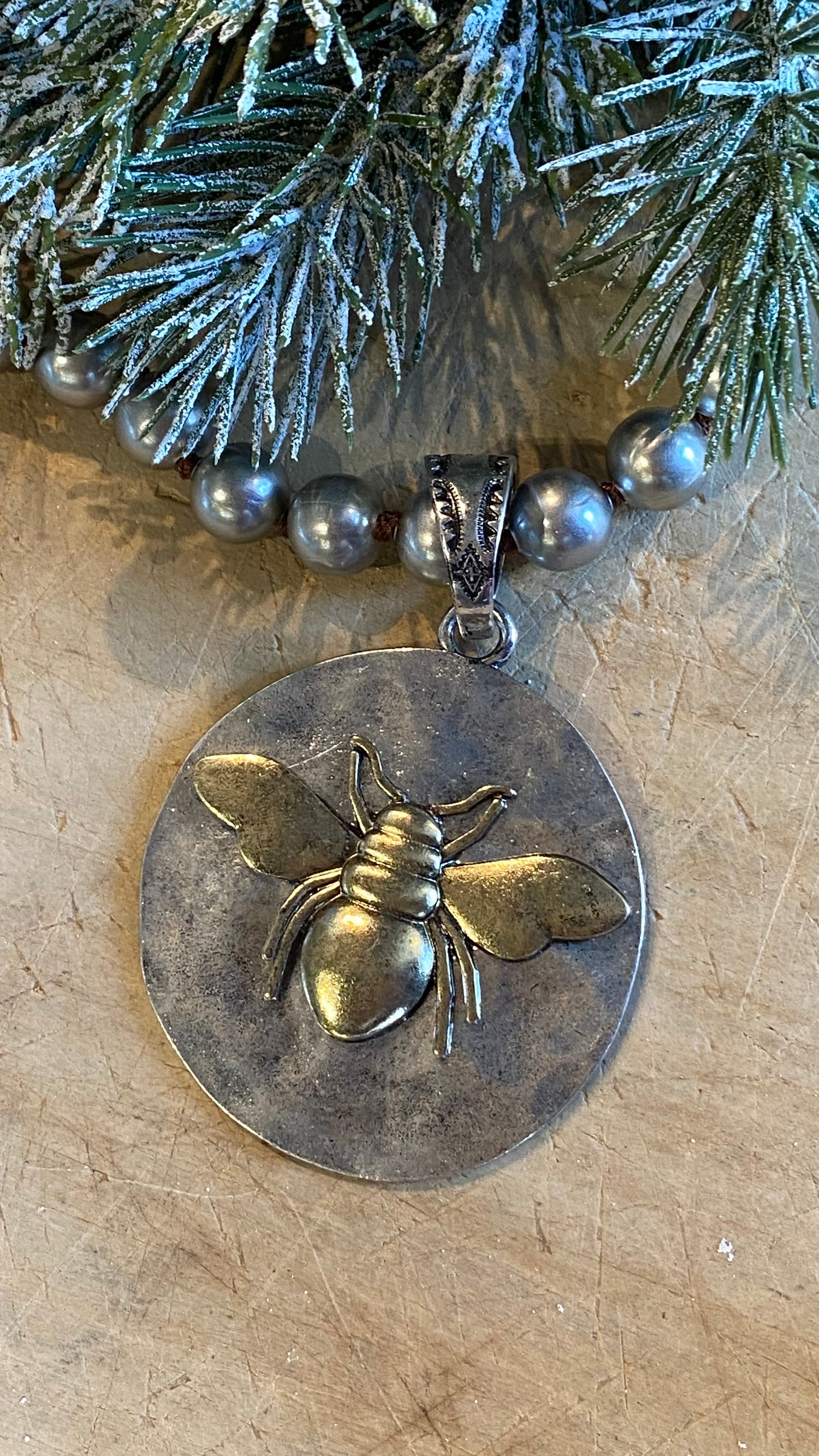 Gold and Silver Bee Necklace