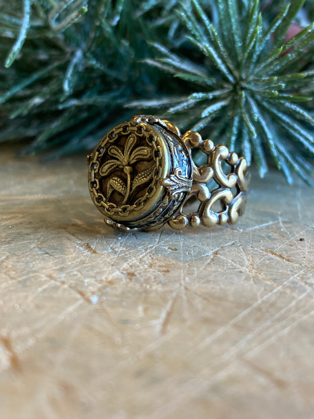 Antique Button Ring