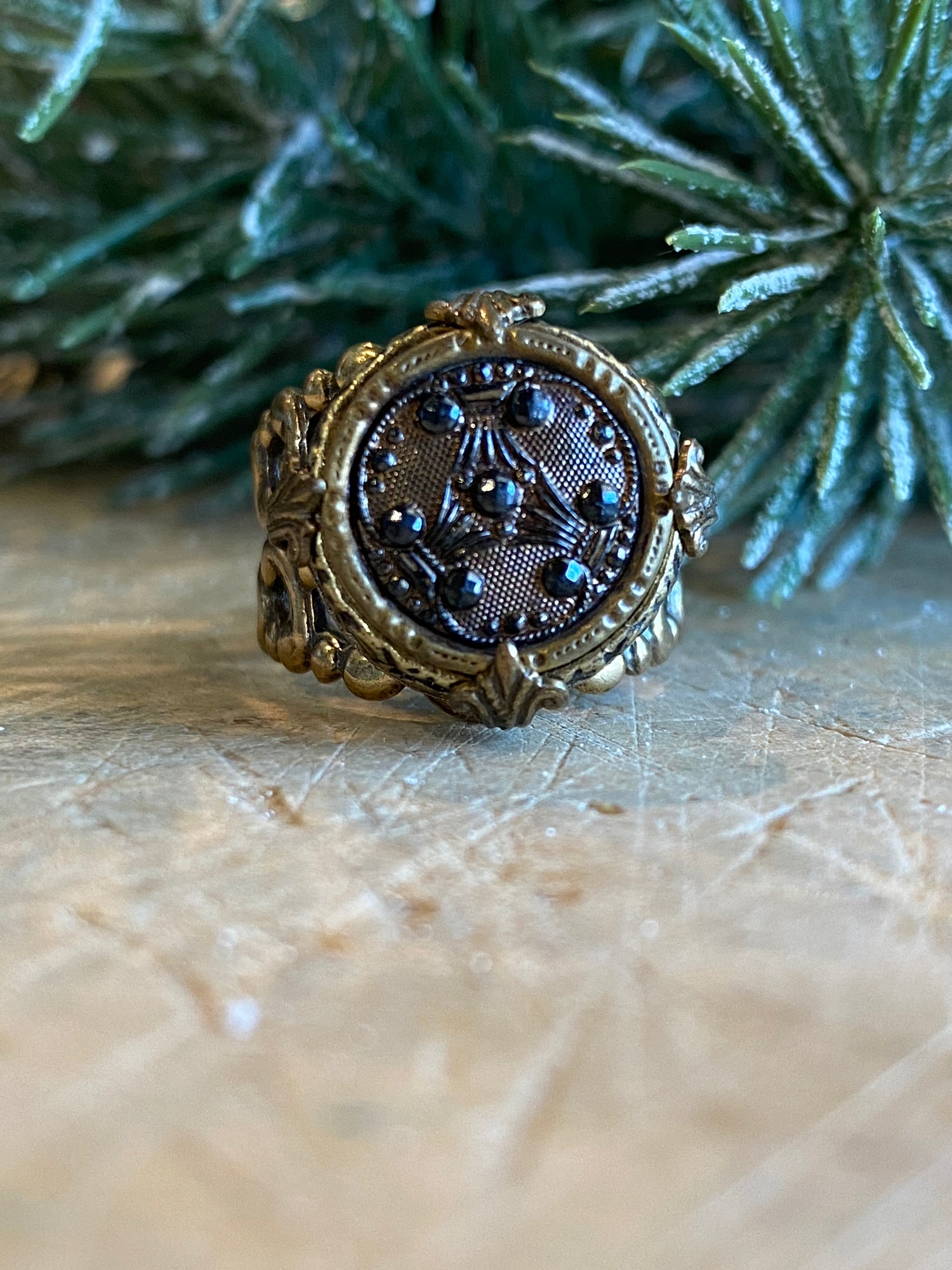 Antique Button Ring