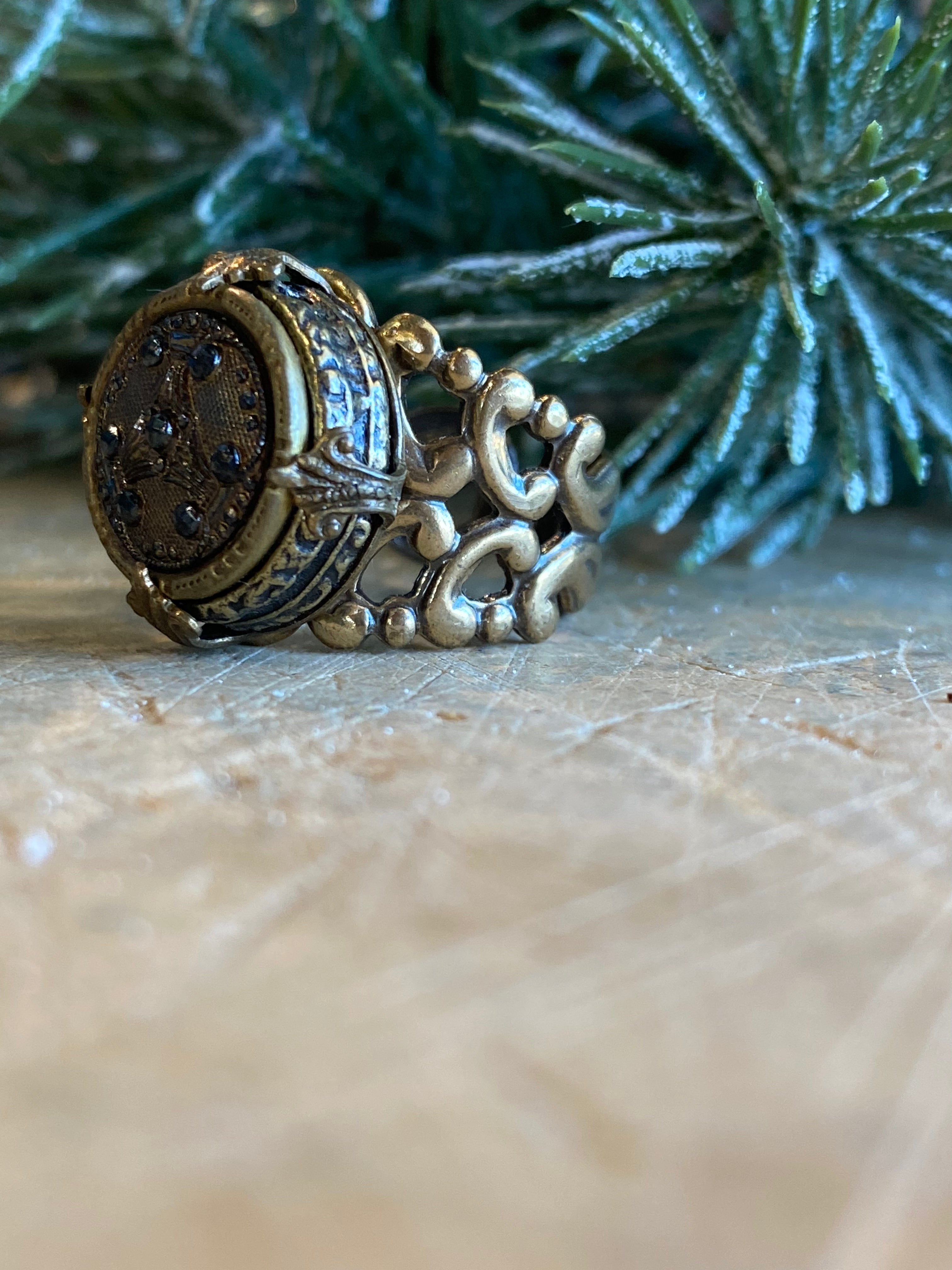 Antique Button Ring