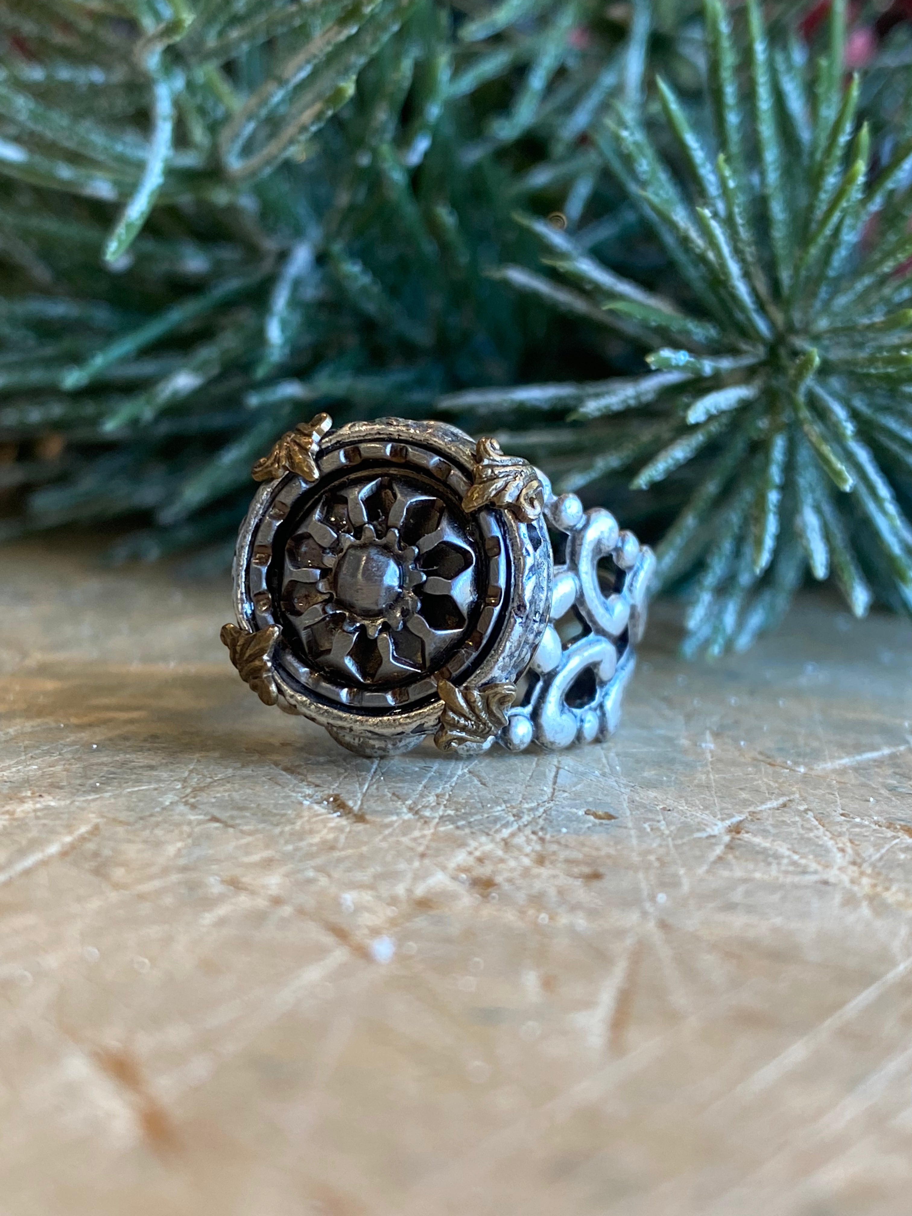 Antique Button Ring