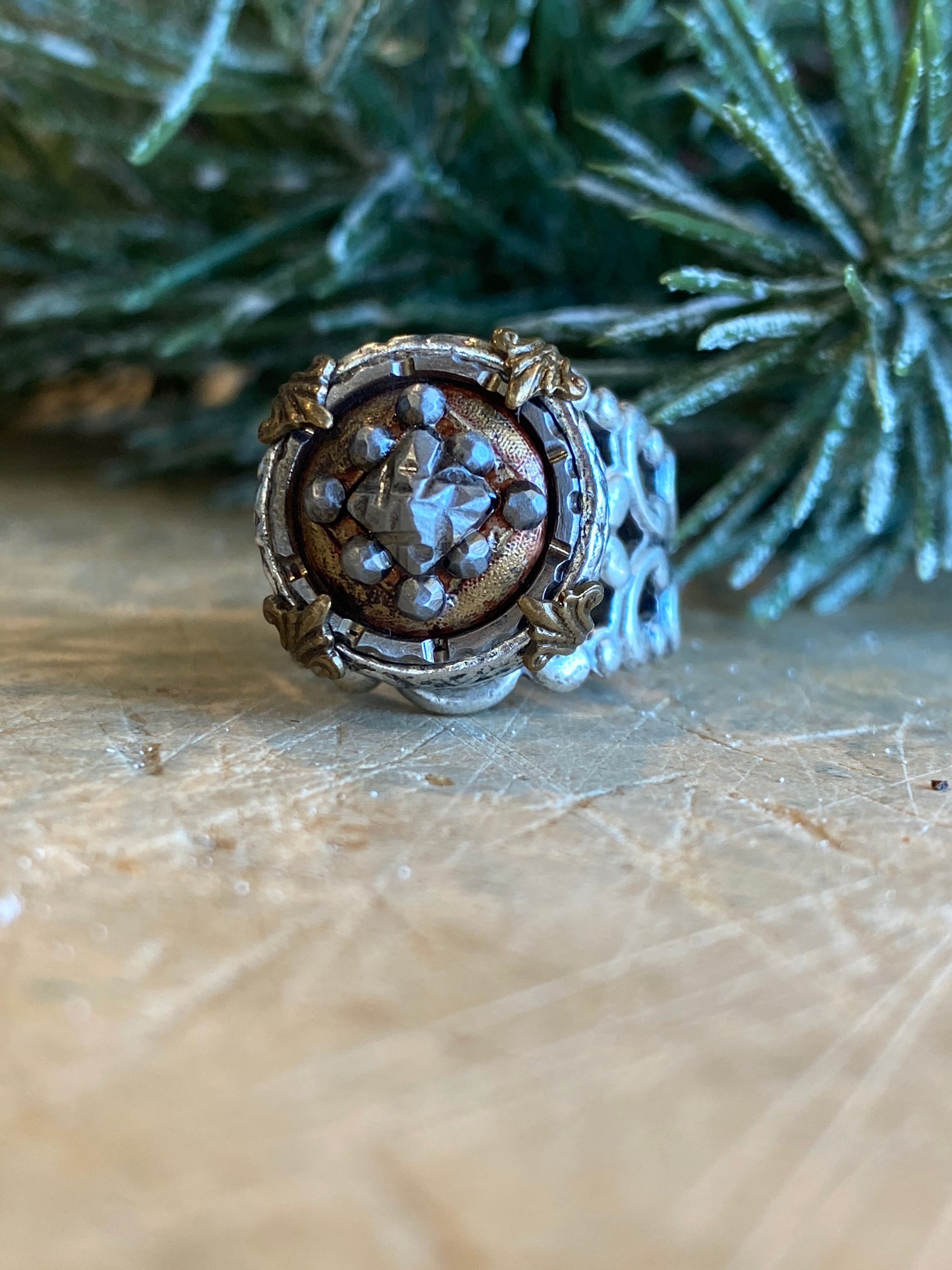 Antique Button Ring