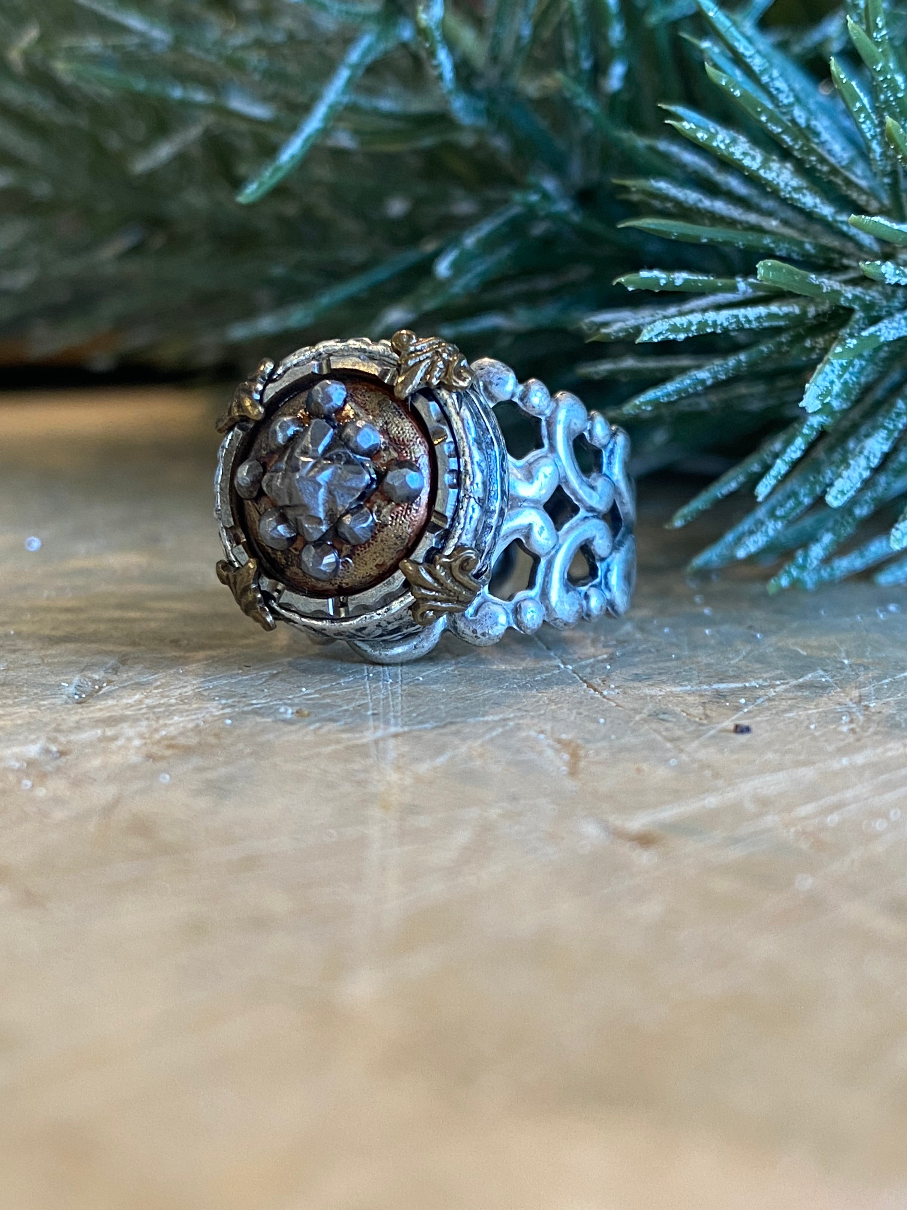 Antique Button Ring