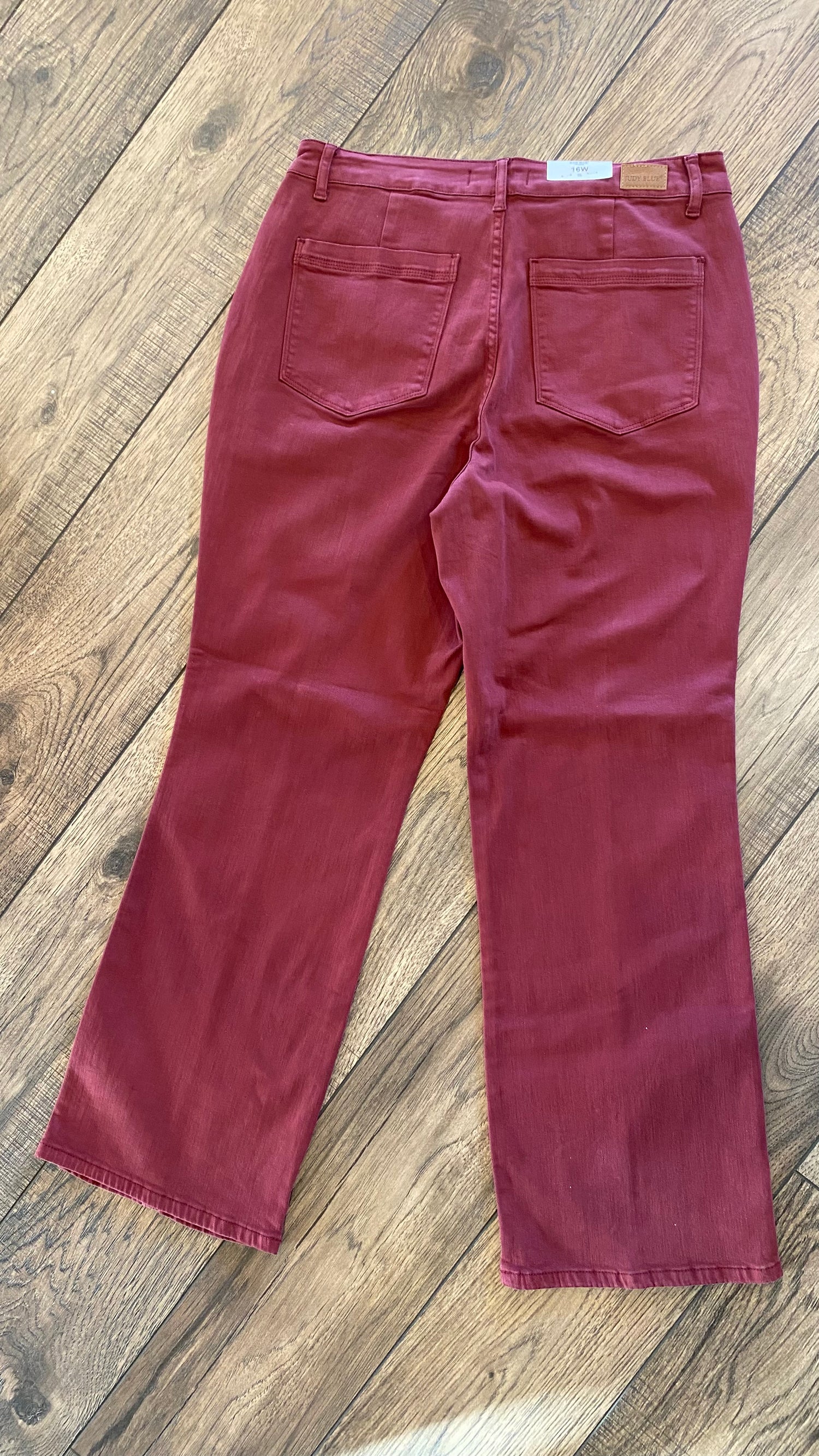 Burgundy High Waist Front Seam Pant