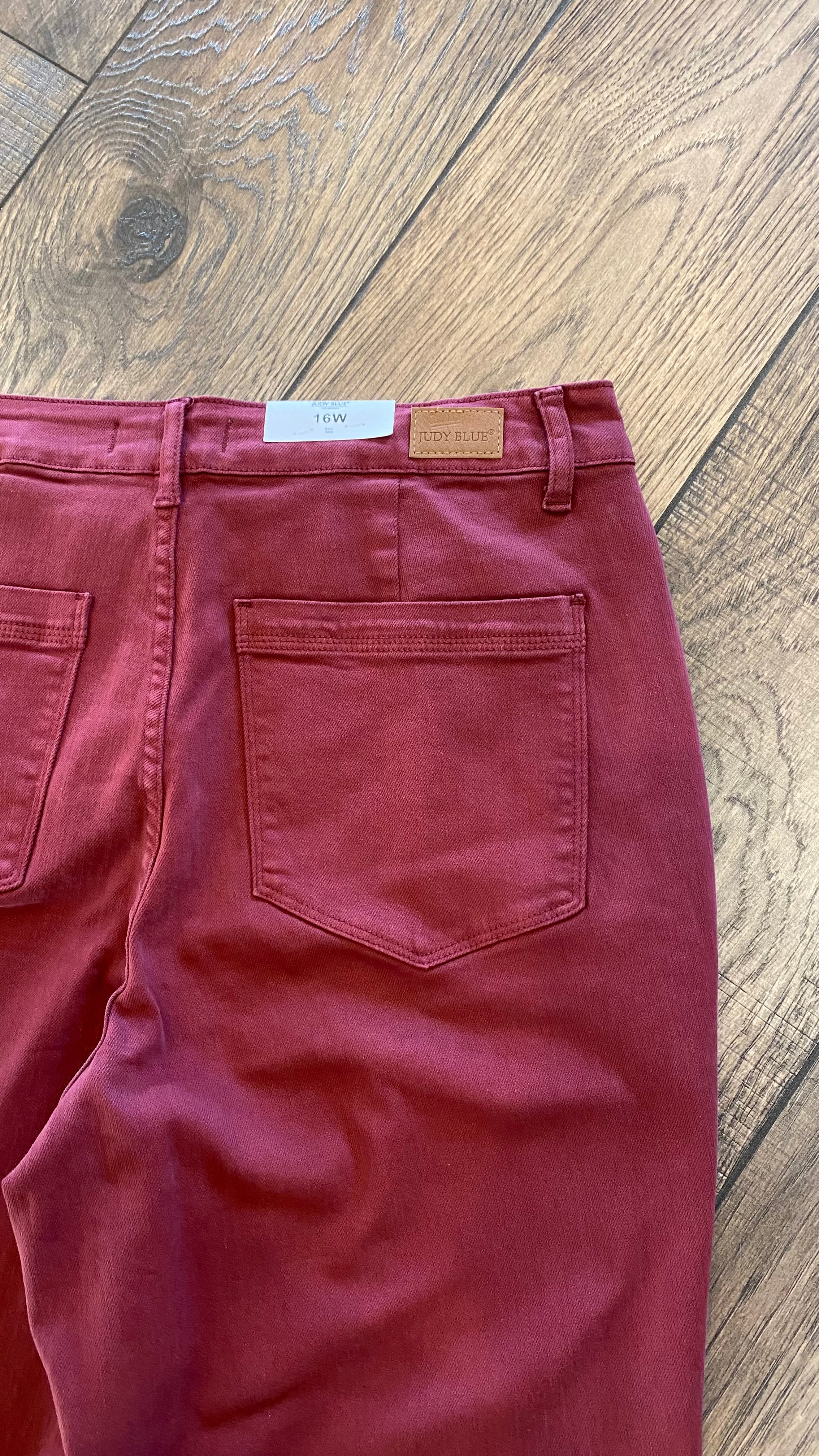 Burgundy High Waist Front Seam Pant