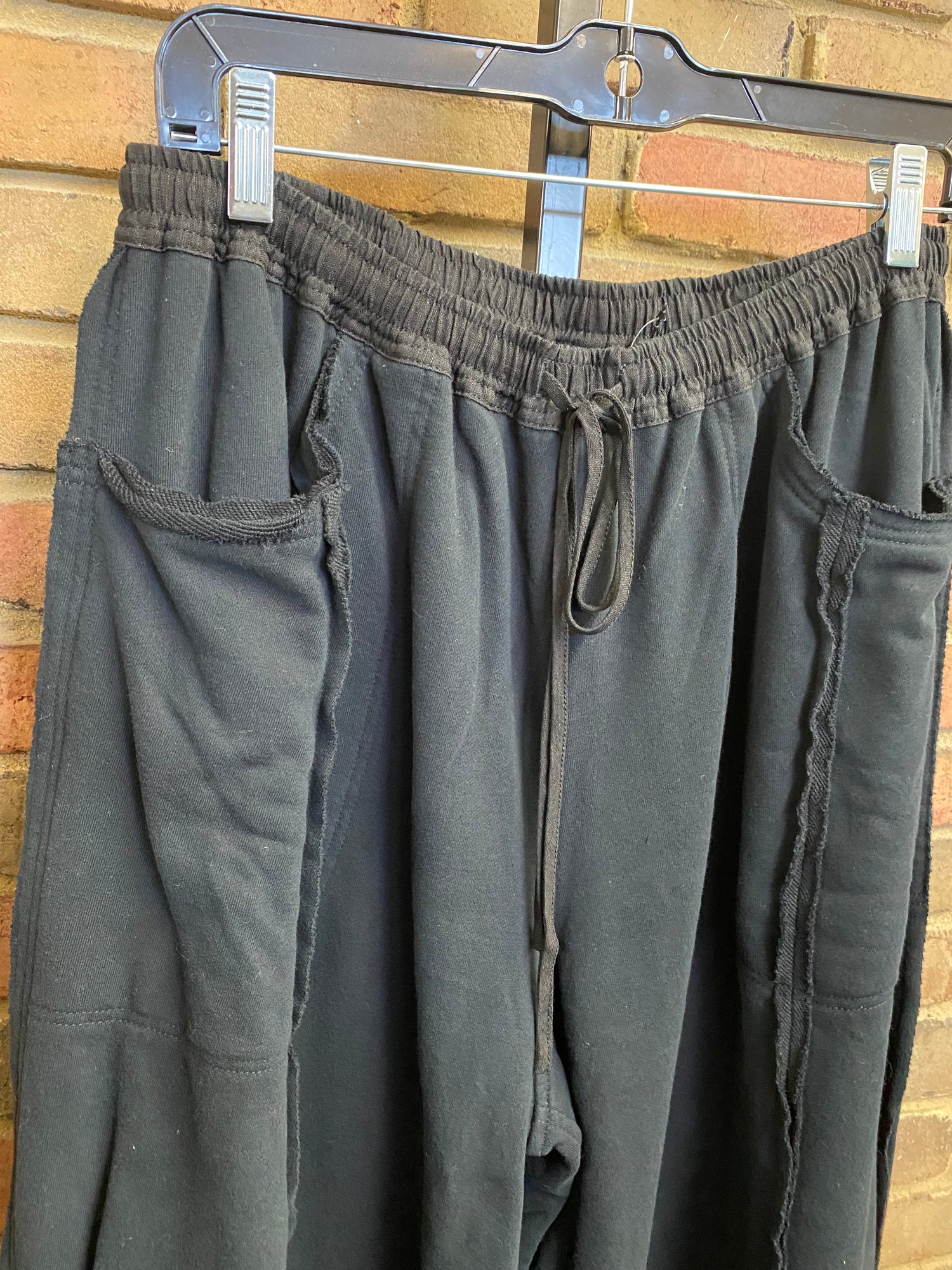 Black Cotton Fleece Pant 