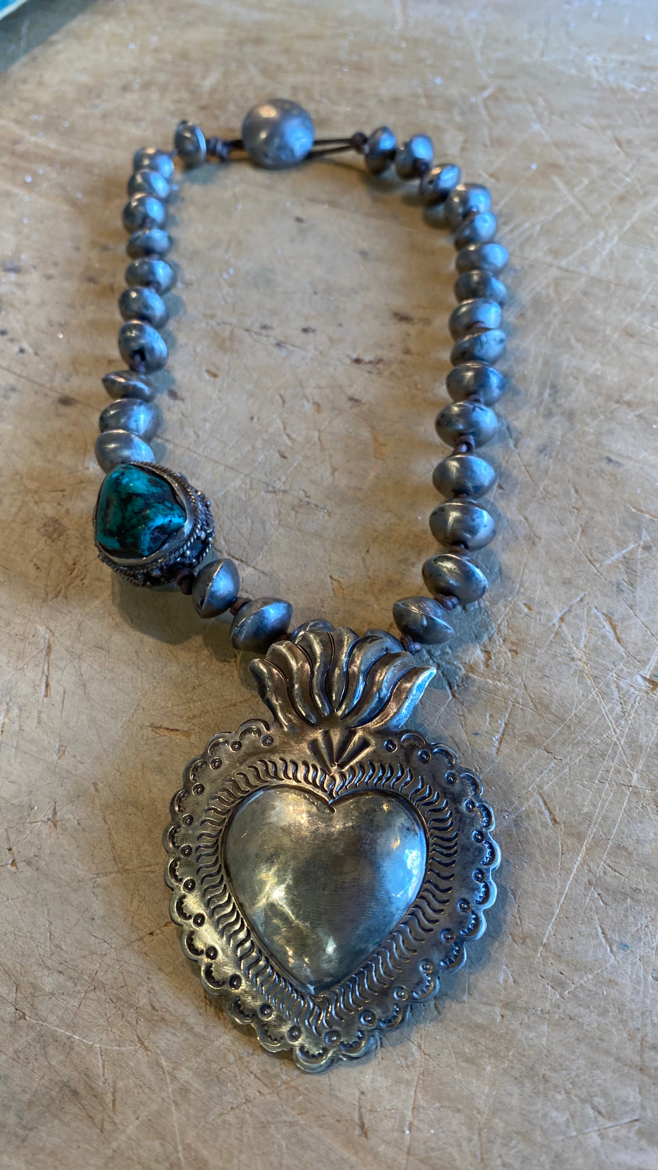 Sacred Heart Turquoise Necklace