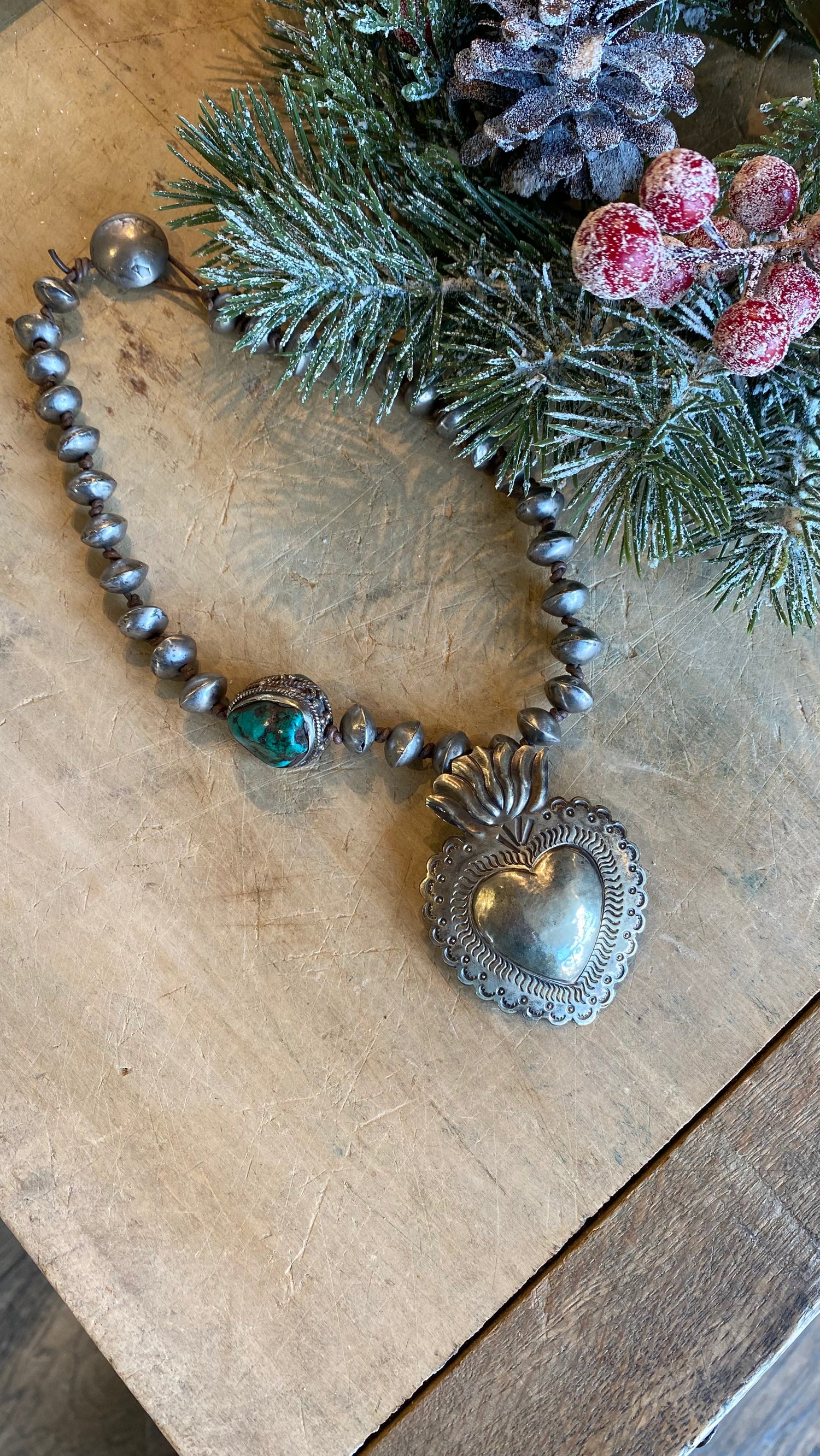 Sacred Heart Turquoise Necklace