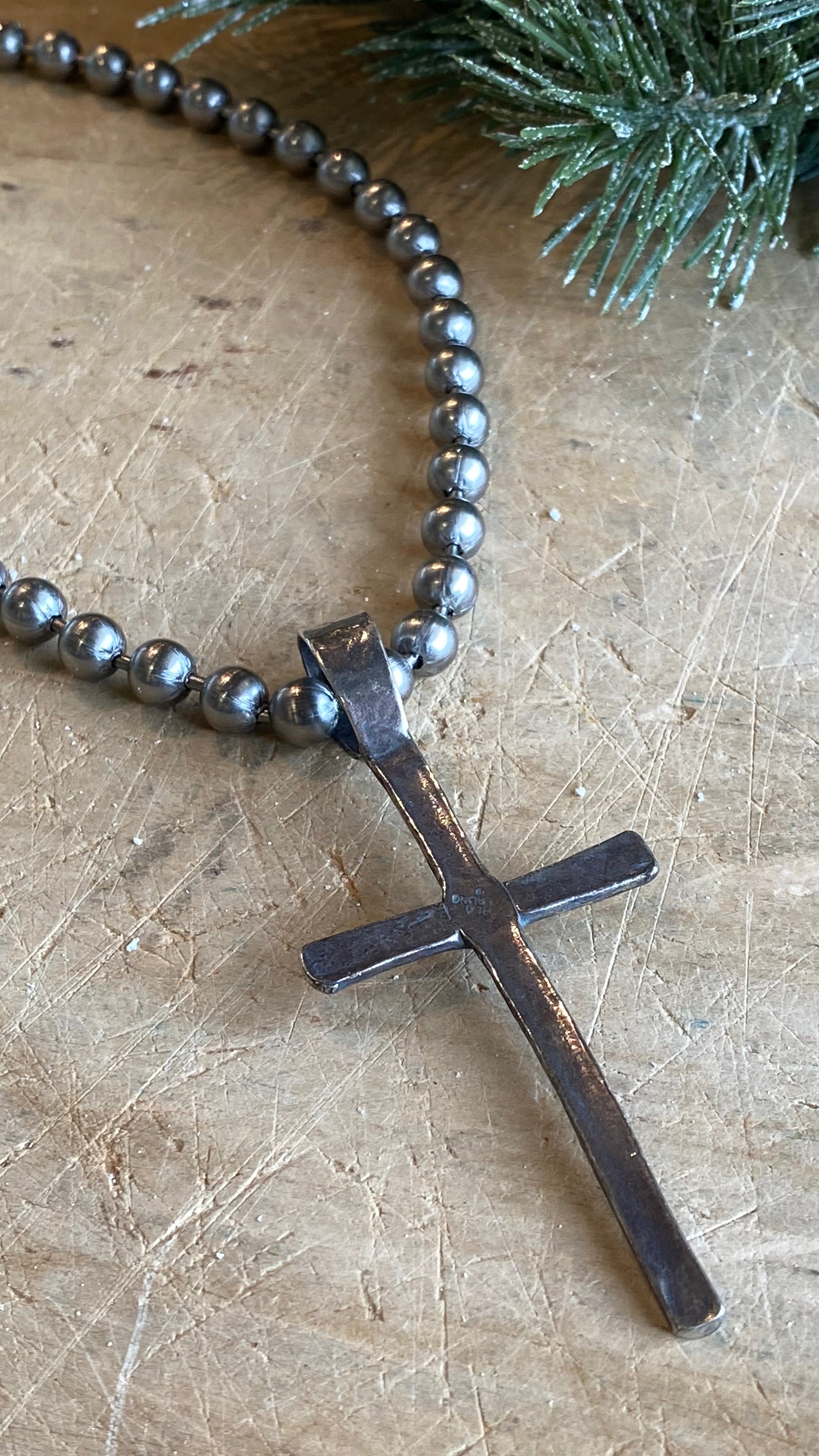 Simple Silver Cross Necklace