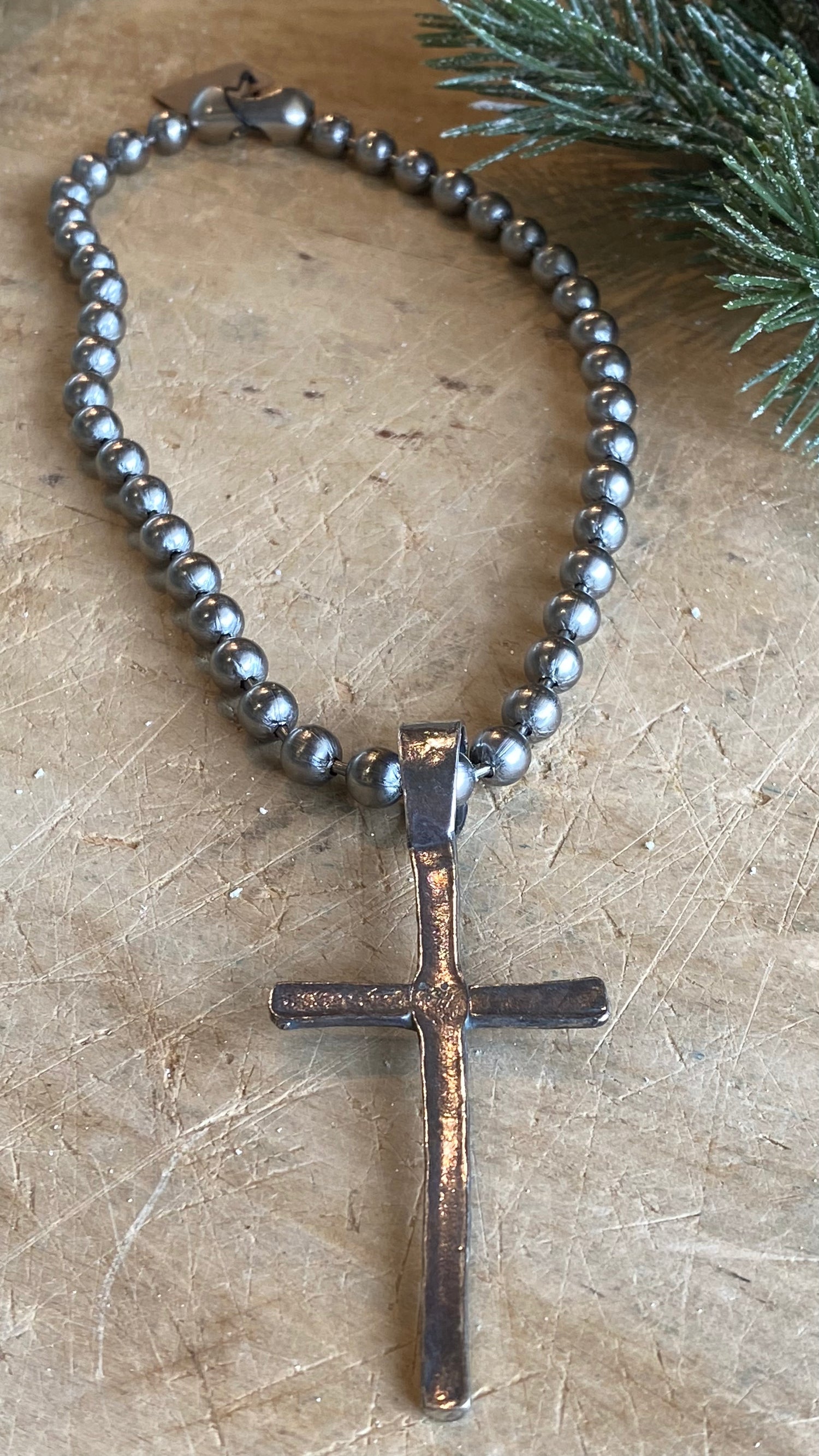 Simple Silver Cross Necklace