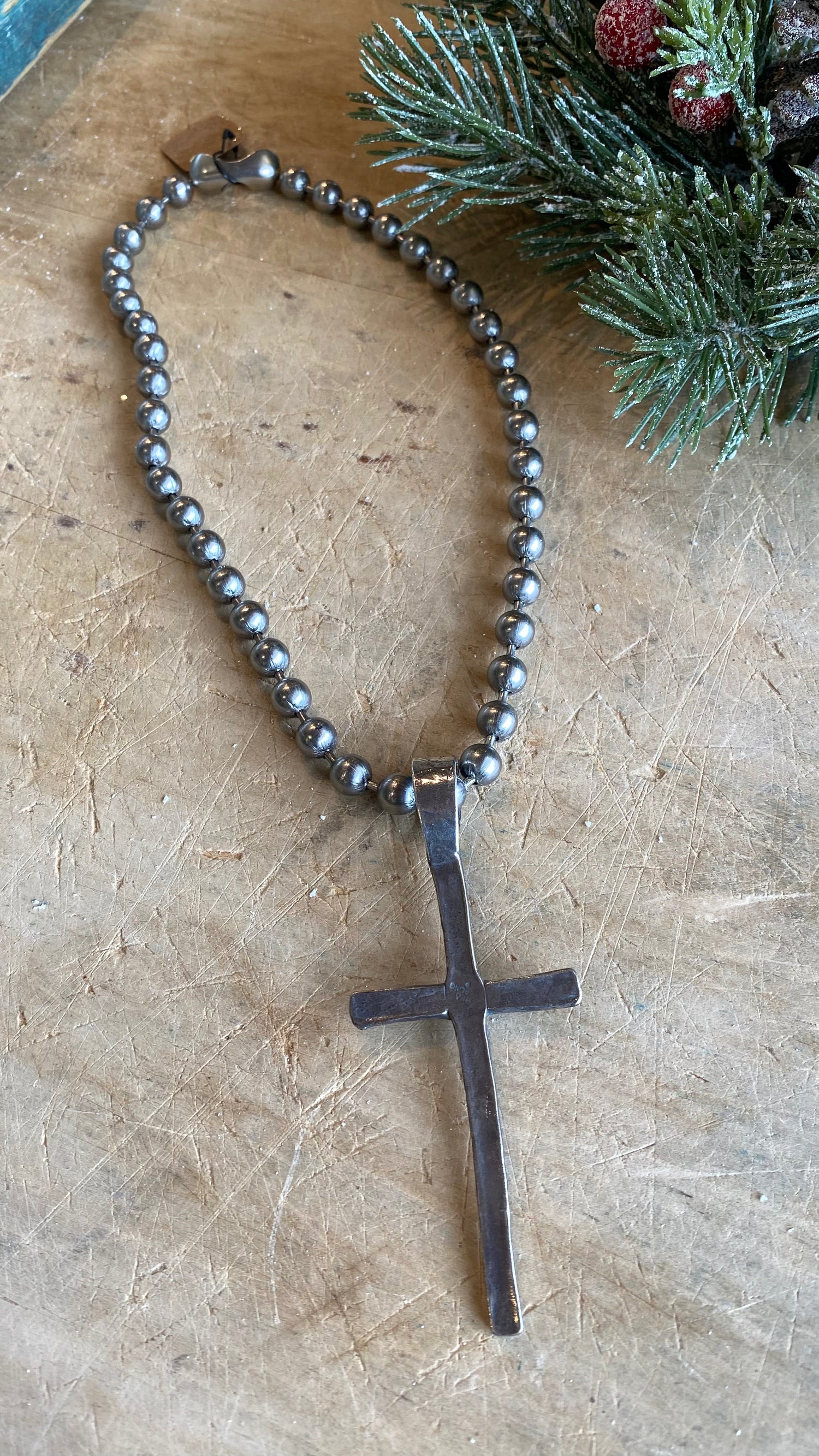 Simple Silver Cross Necklace