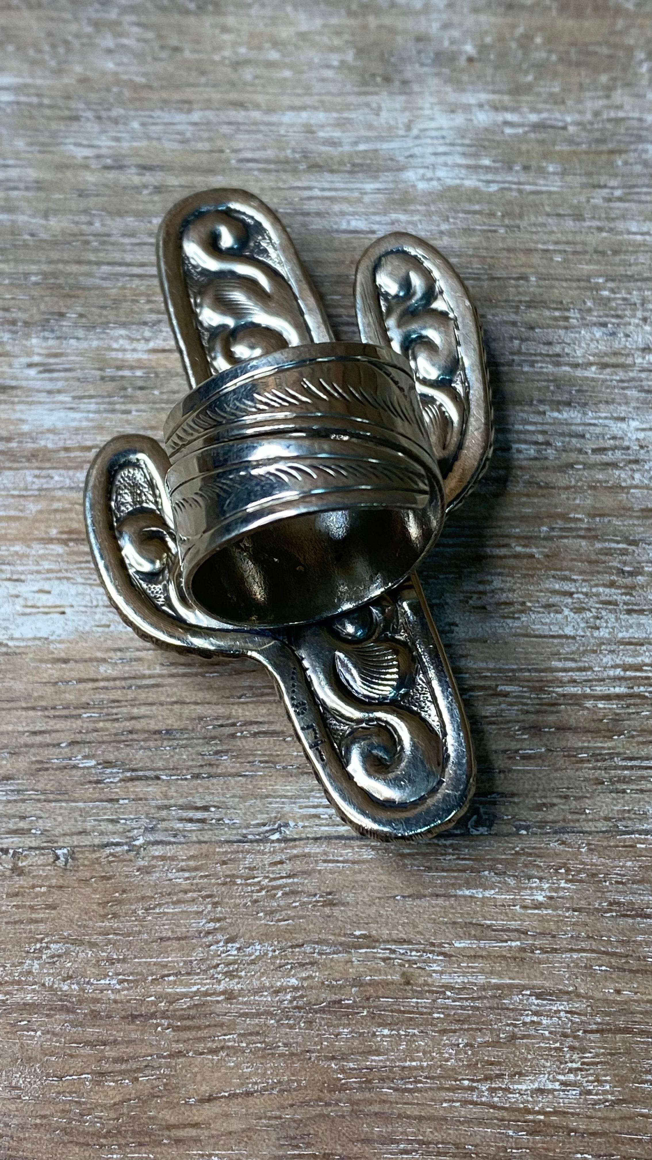 Carved Bone Cactus Ring