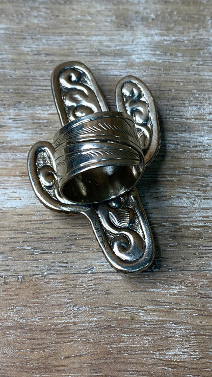 Carved Bone Cactus Ring