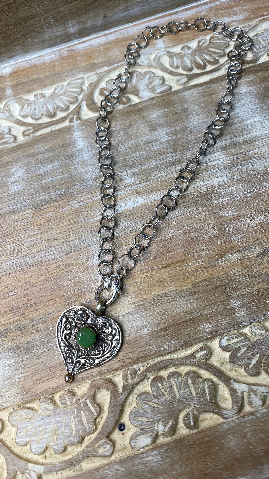 Heart with Turquoise Center Necklace