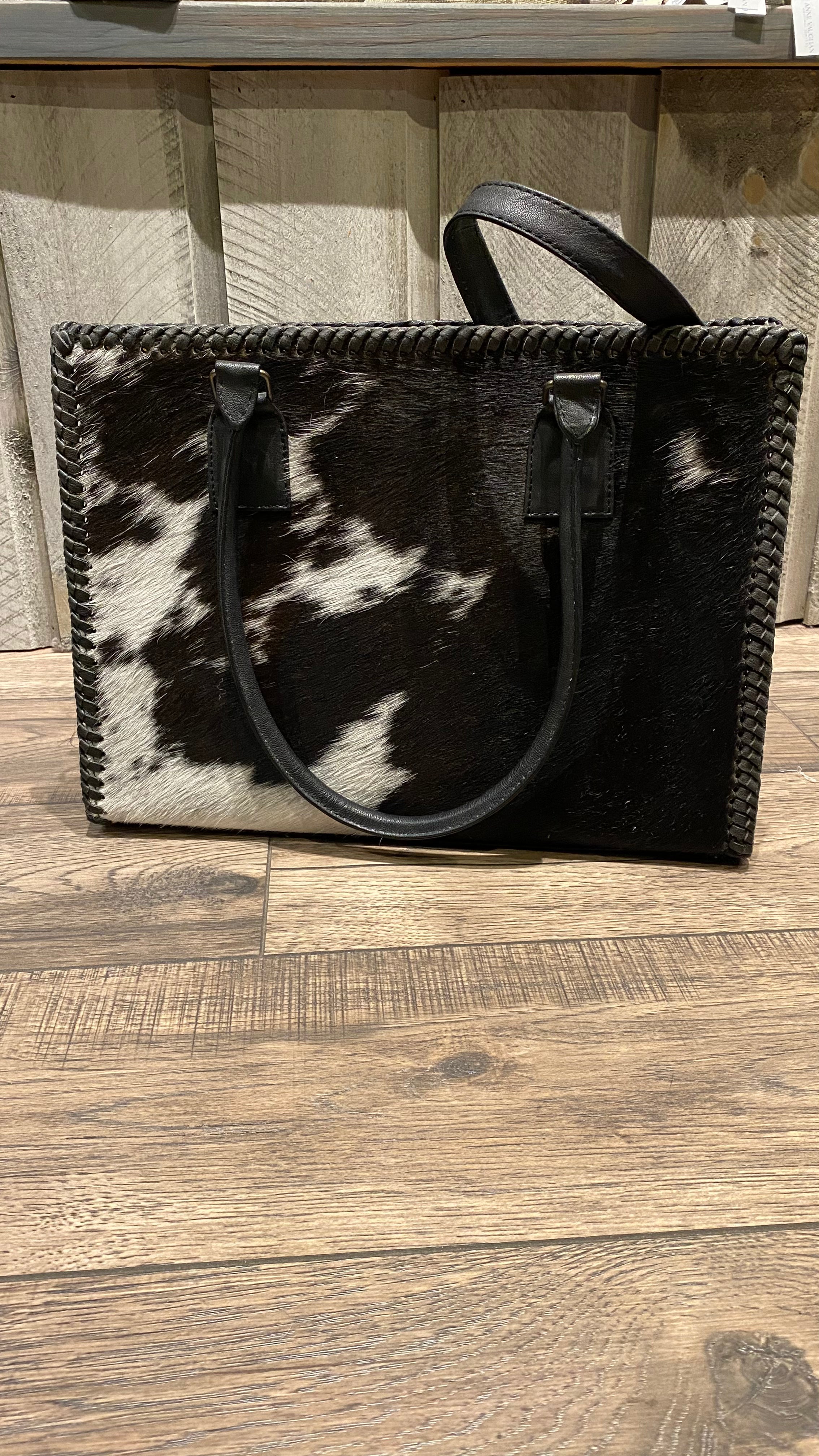 Black Hide Tote Bag