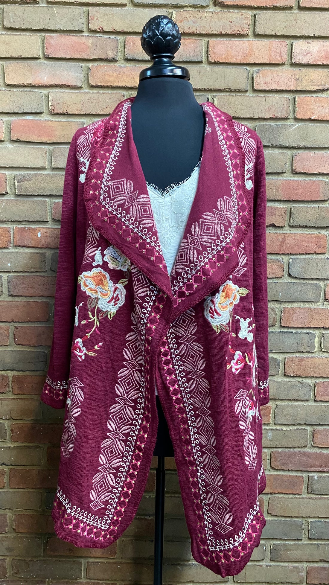 Embroidery Waterfall Cardigan