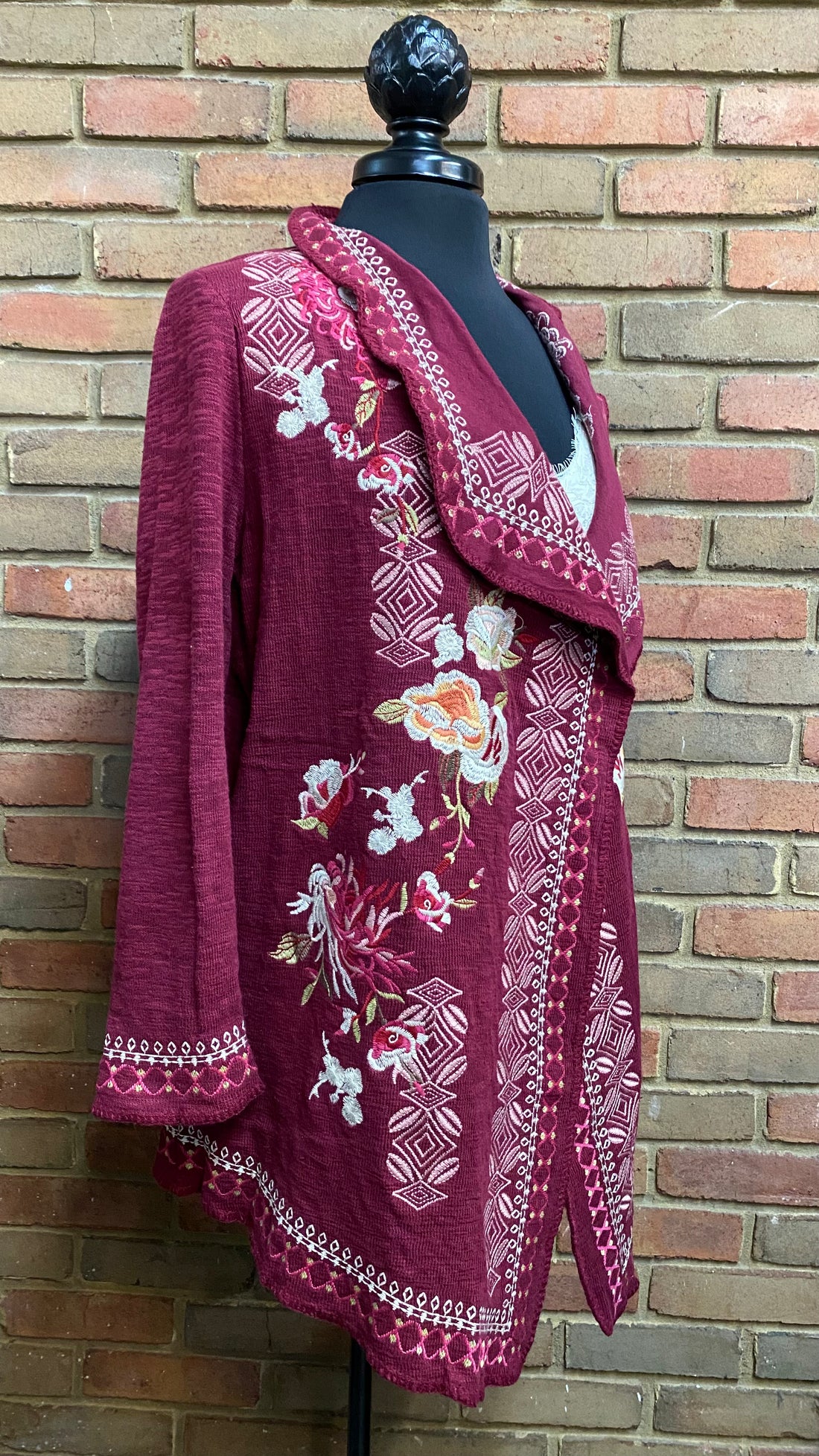 Embroidery Waterfall Cardigan