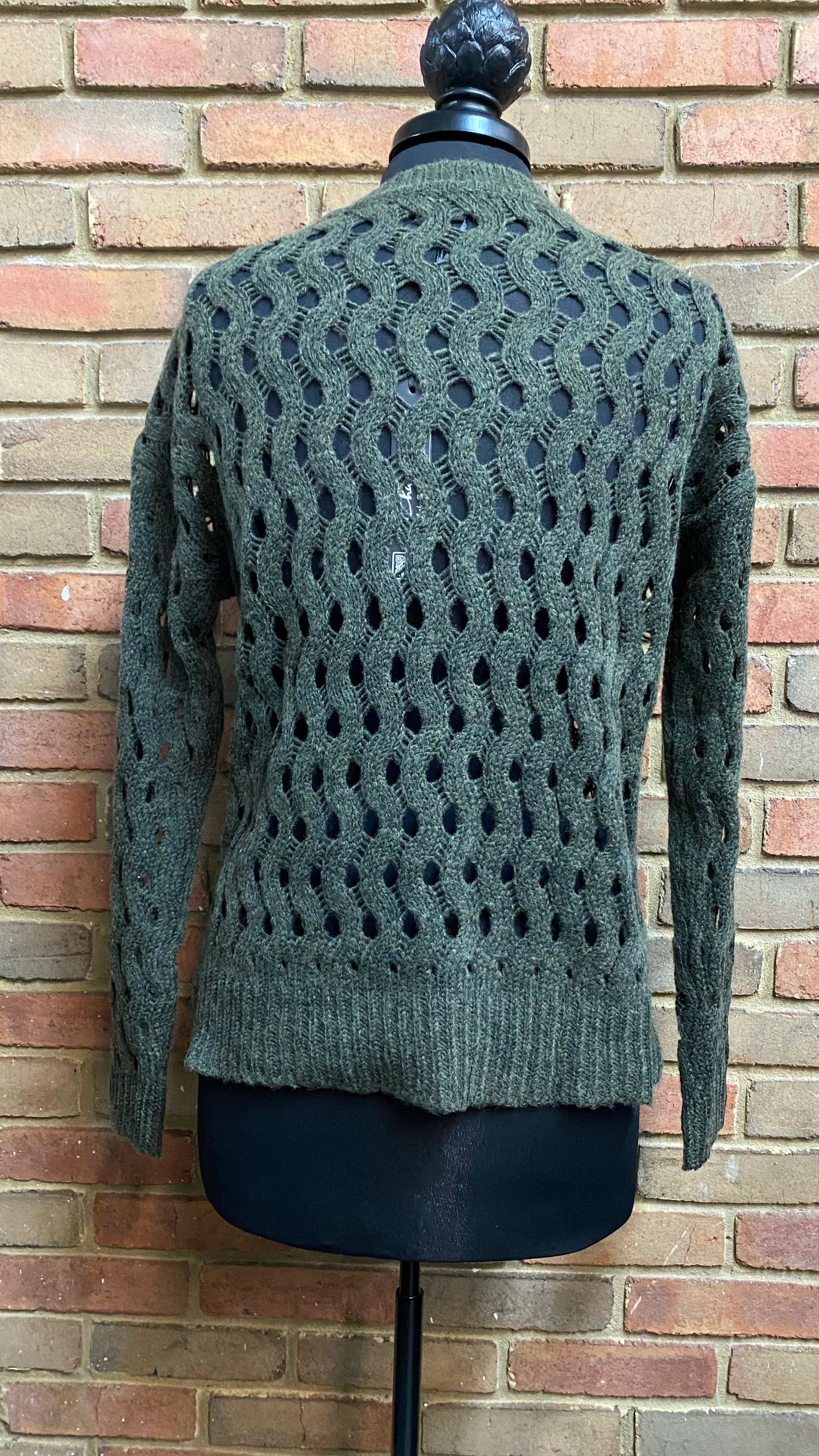 Dark Olive Cable Knit Sweater