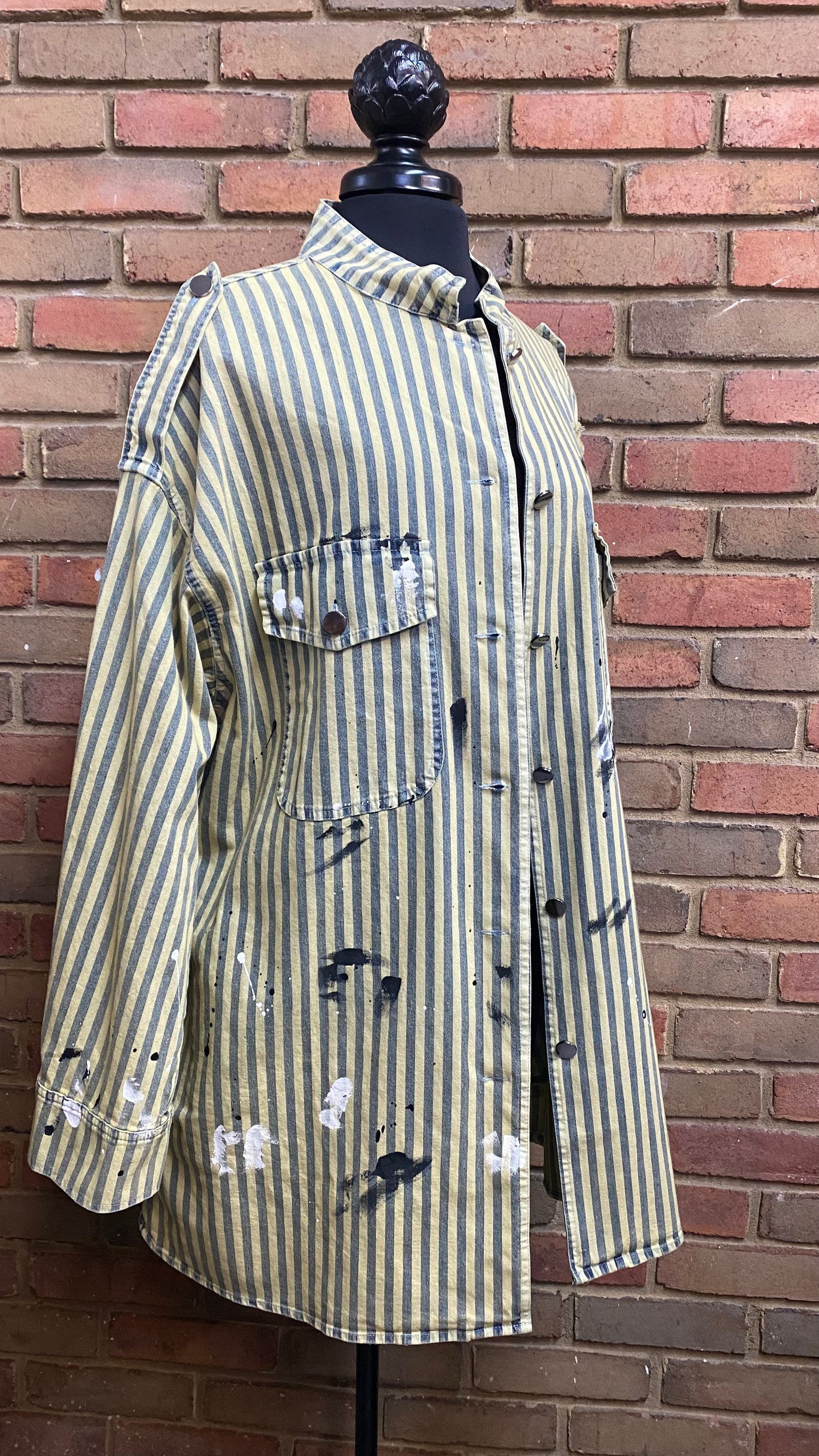 Stripe Paint Splatter Jacket