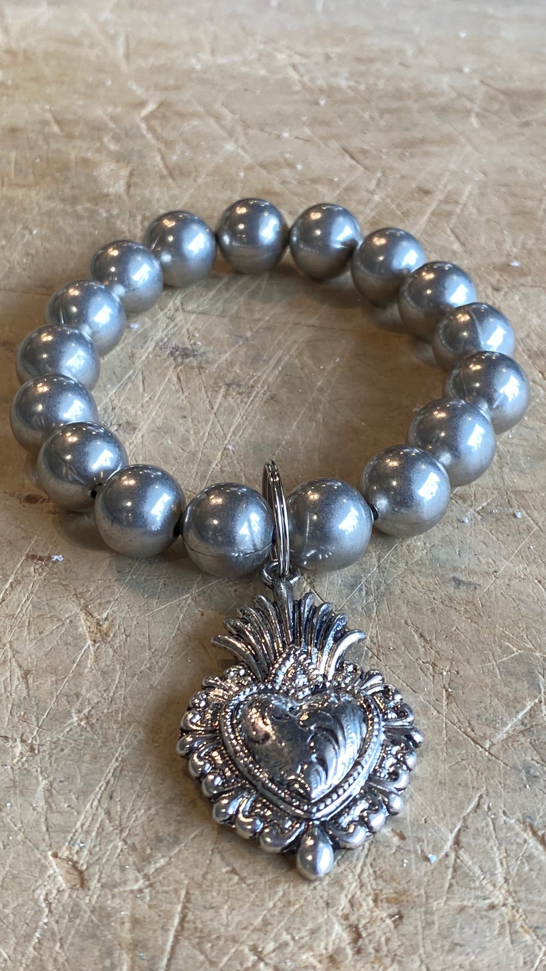 Silver Sacred Heart Bracelet