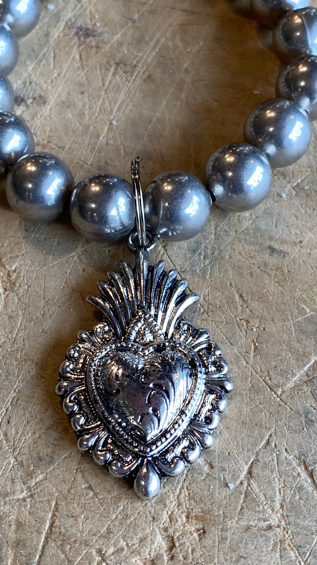 Silver Sacred Heart Bracelet