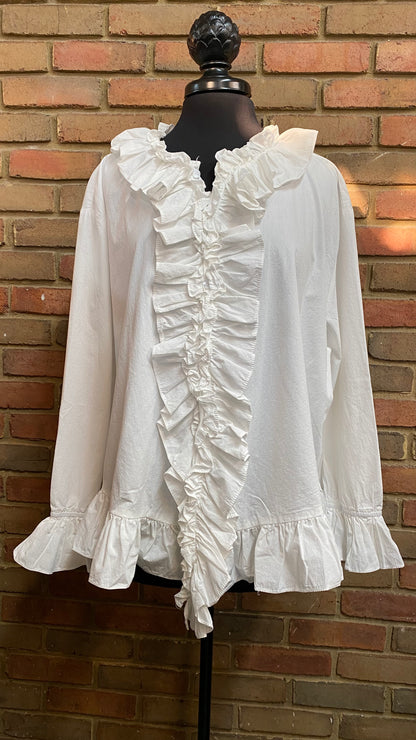 White Ruffle Shirt - ONE SIZE