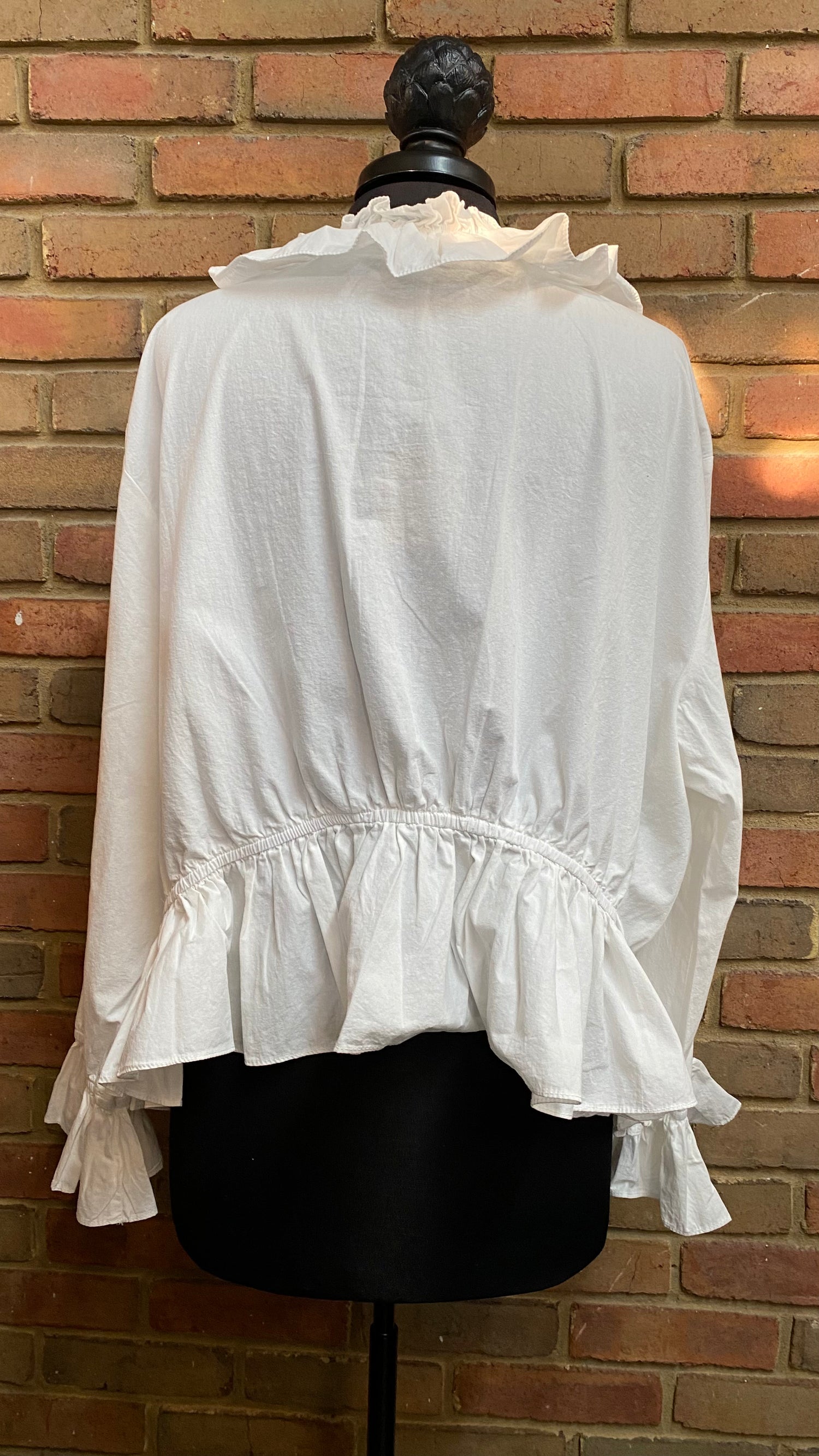 White Ruffle Shirt - ONE SIZE