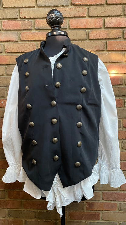 Black Triple Button Vest