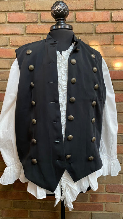 Black Triple Button Vest