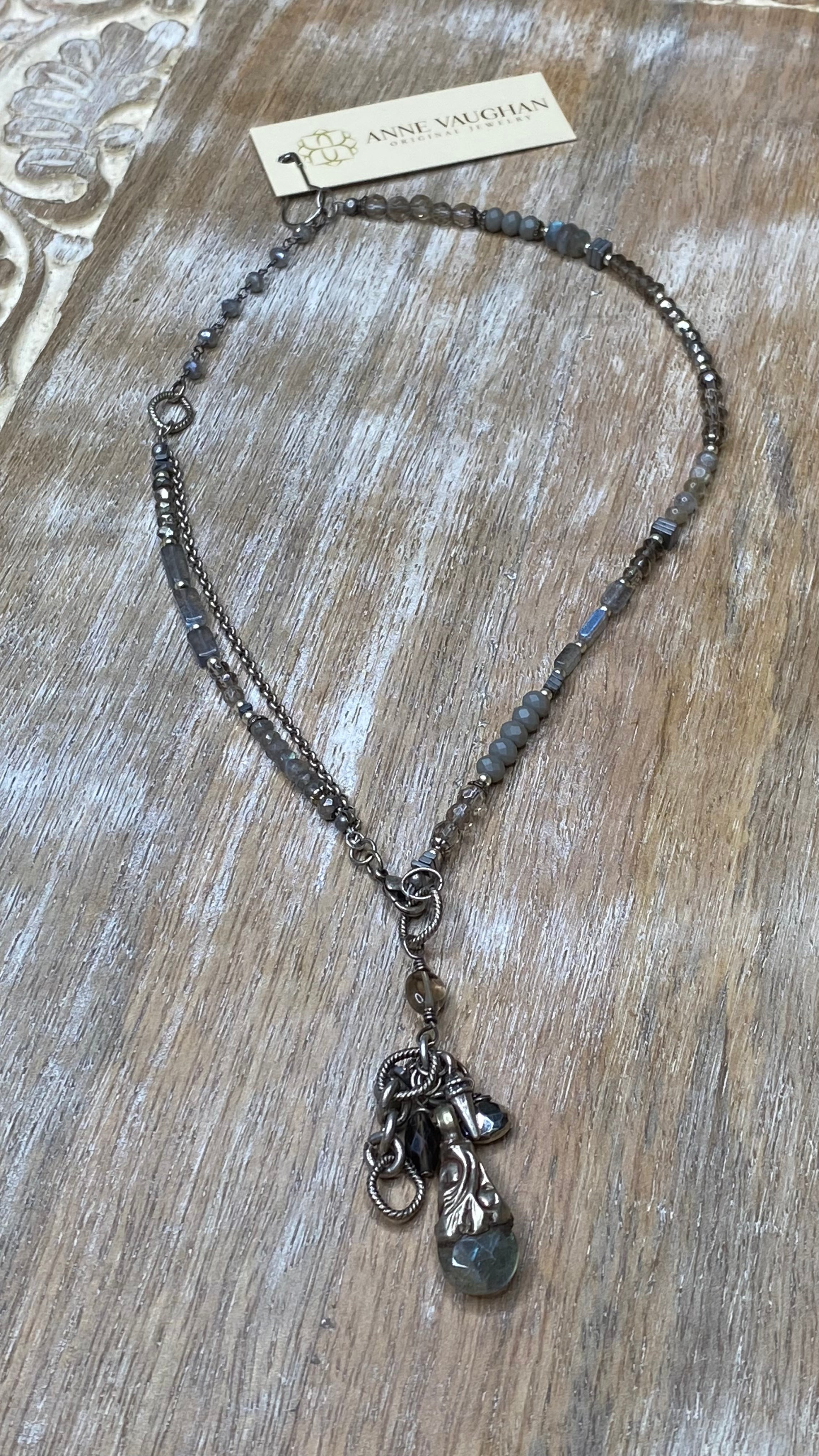 OFK Labradorite and Smokey Quartz Necklace N263