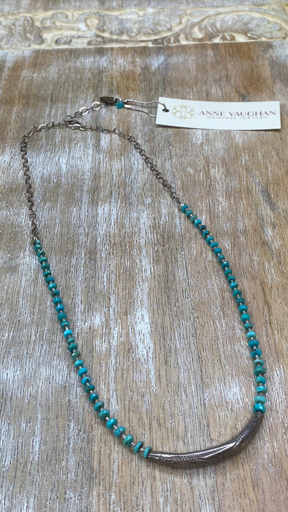 OFK Fine Silver and Natural Turquoise Necklace N164