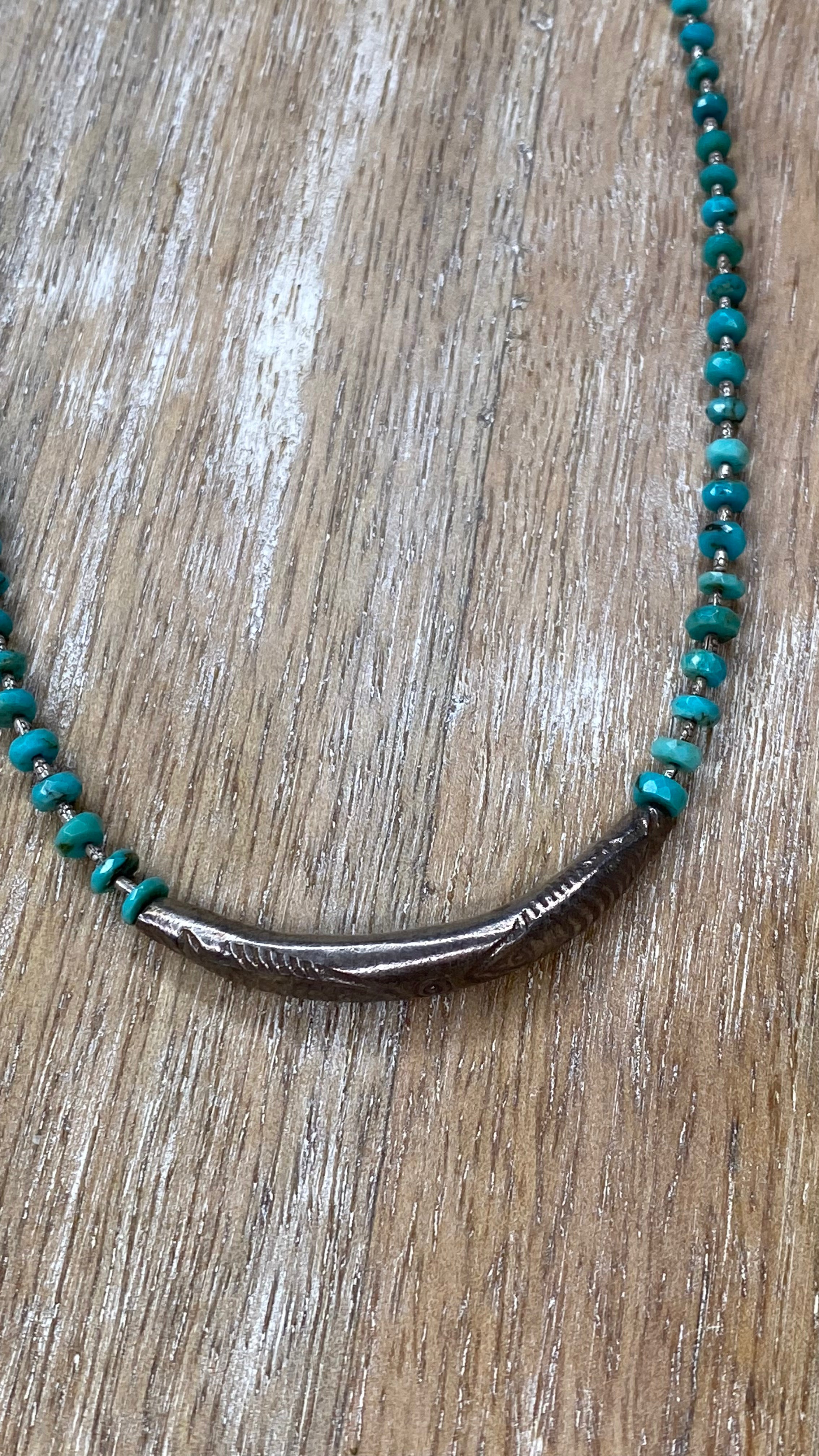 OFK Fine Silver and Natural Turquoise Necklace N164