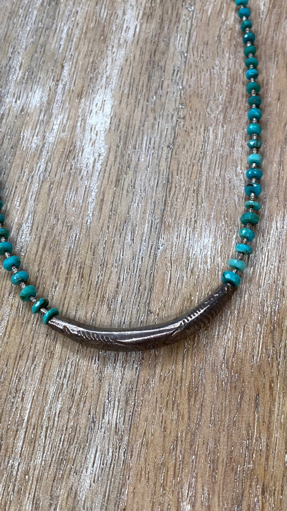 OFK Fine Silver and Natural Turquoise Necklace N164