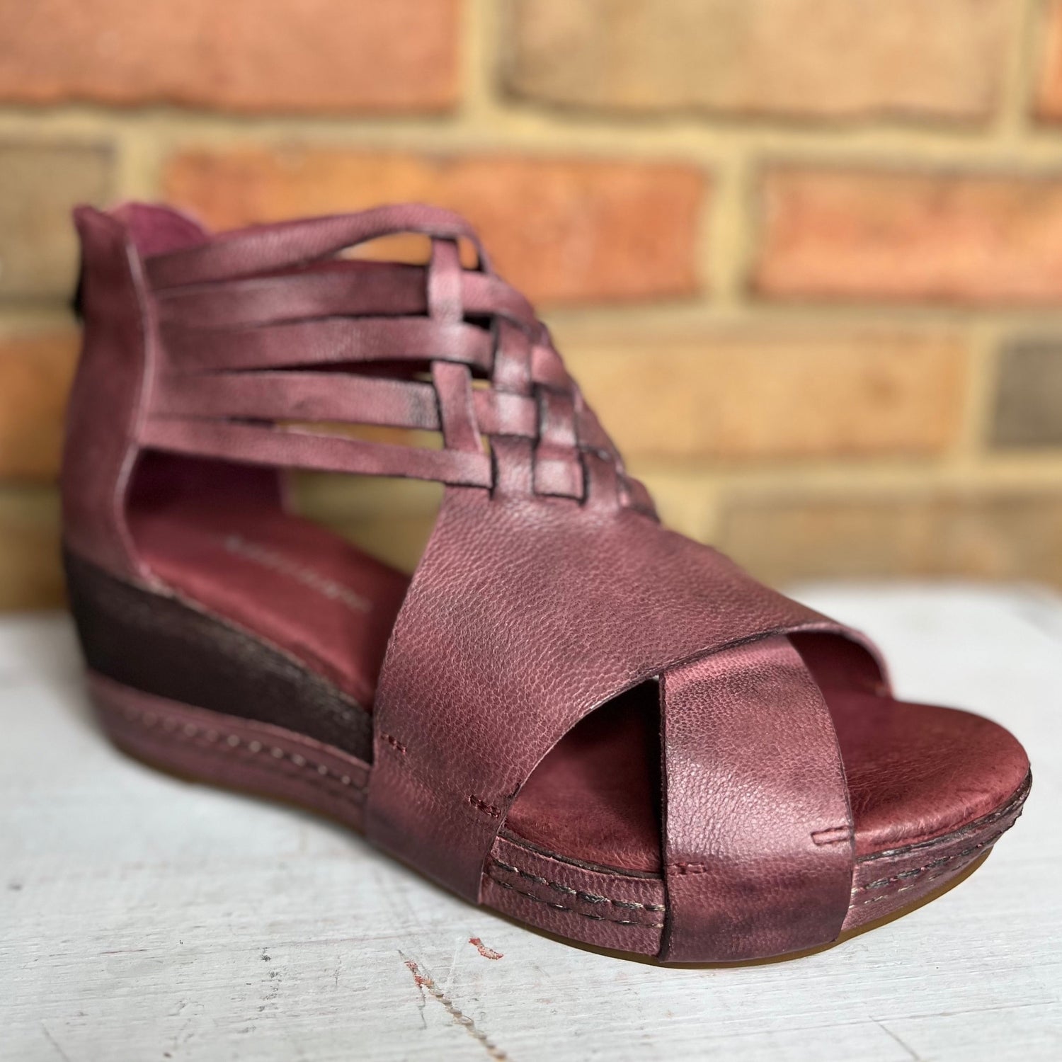 Tavi Bordeaux Leather Sandal 