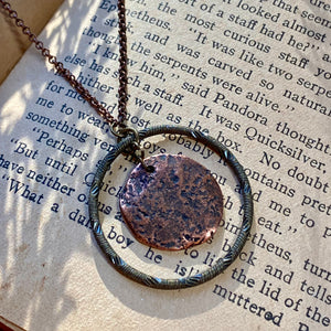 Circled Copper Disk Necklace