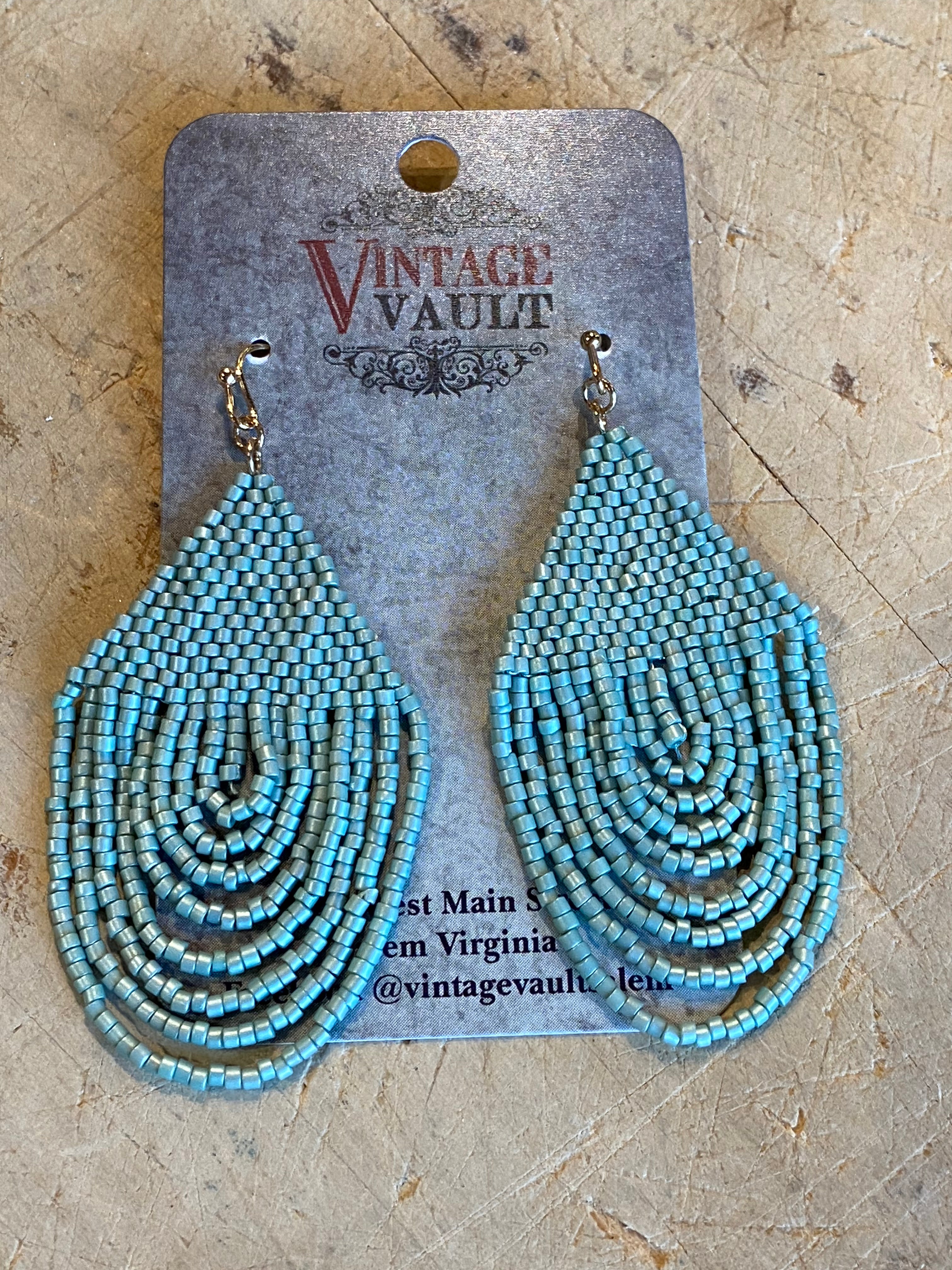 Seed Bead Round Tassel Earring